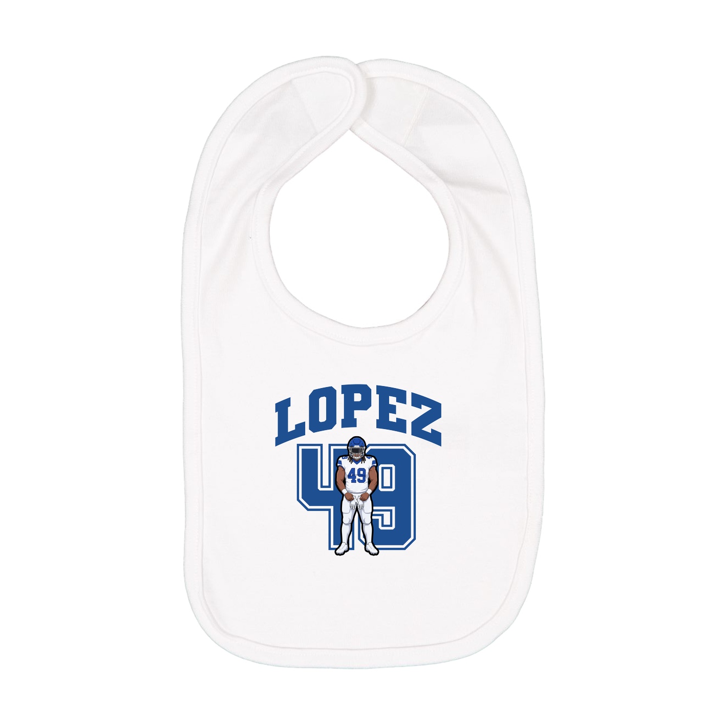 Infant Bib — Number in White