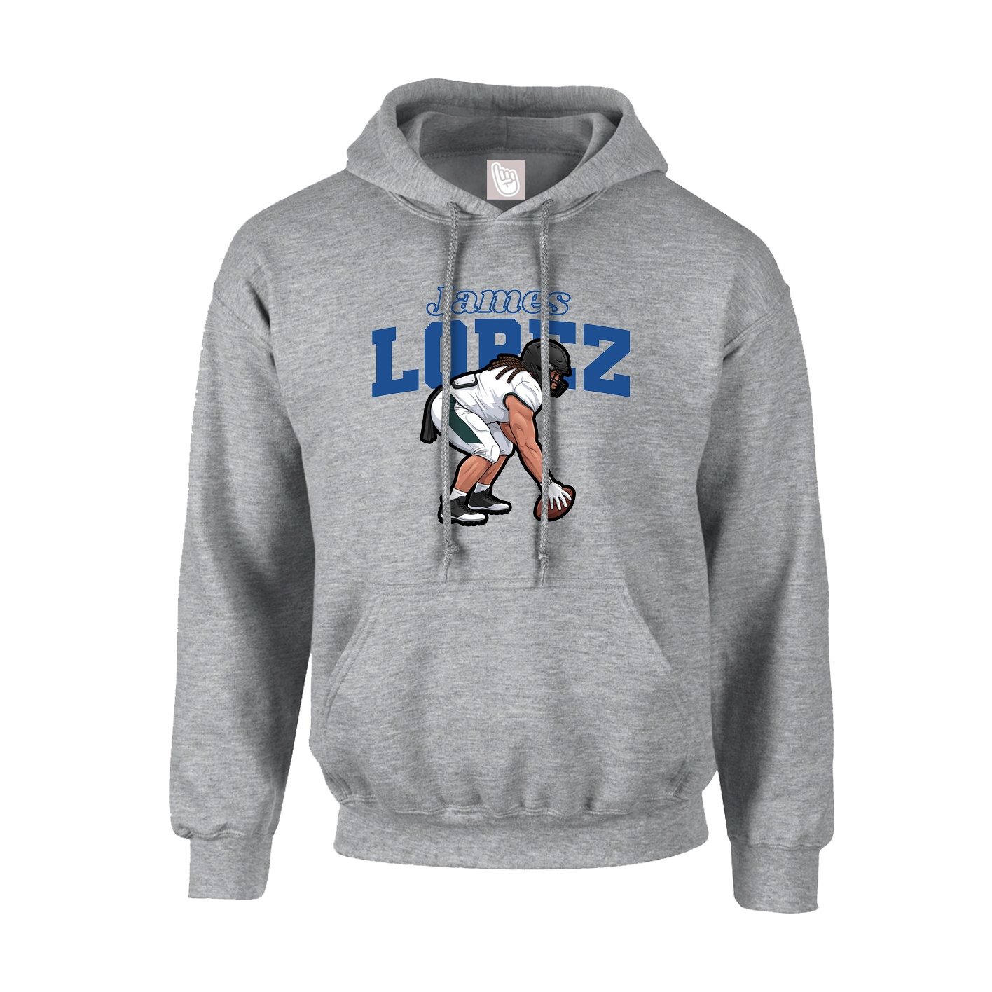 Youth Hoodie — Name Arch in Grey