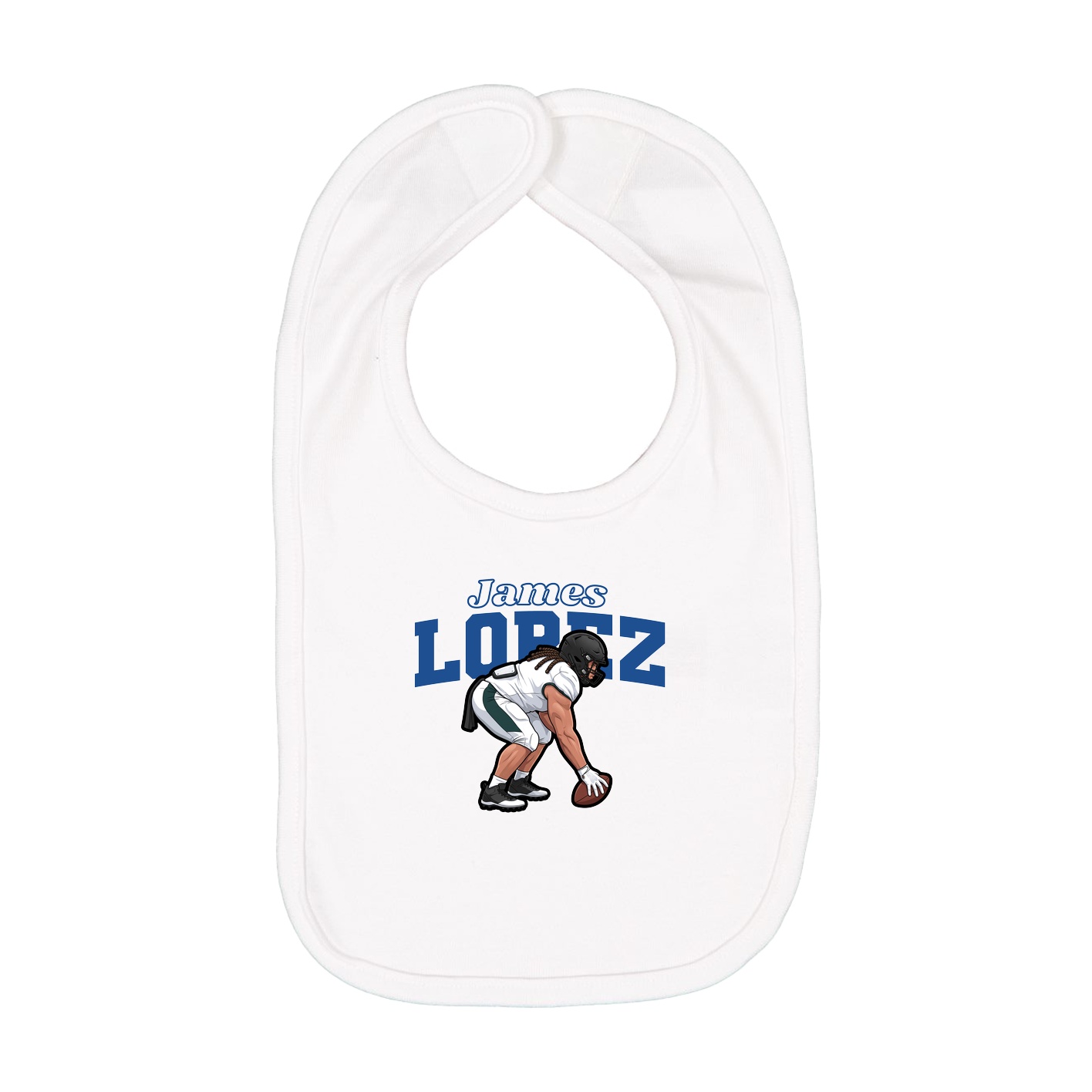 Infant Bib — Name Arch in White