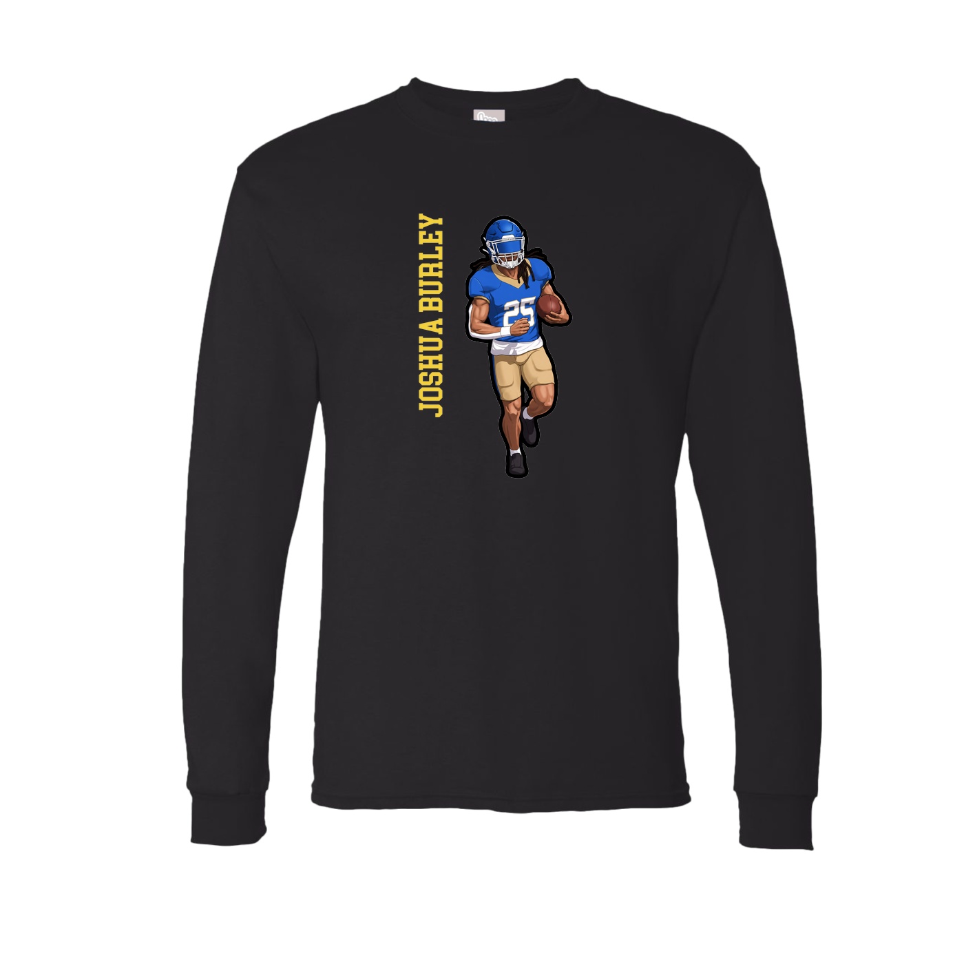 Long Sleeve Tee — Name Vertical in Black