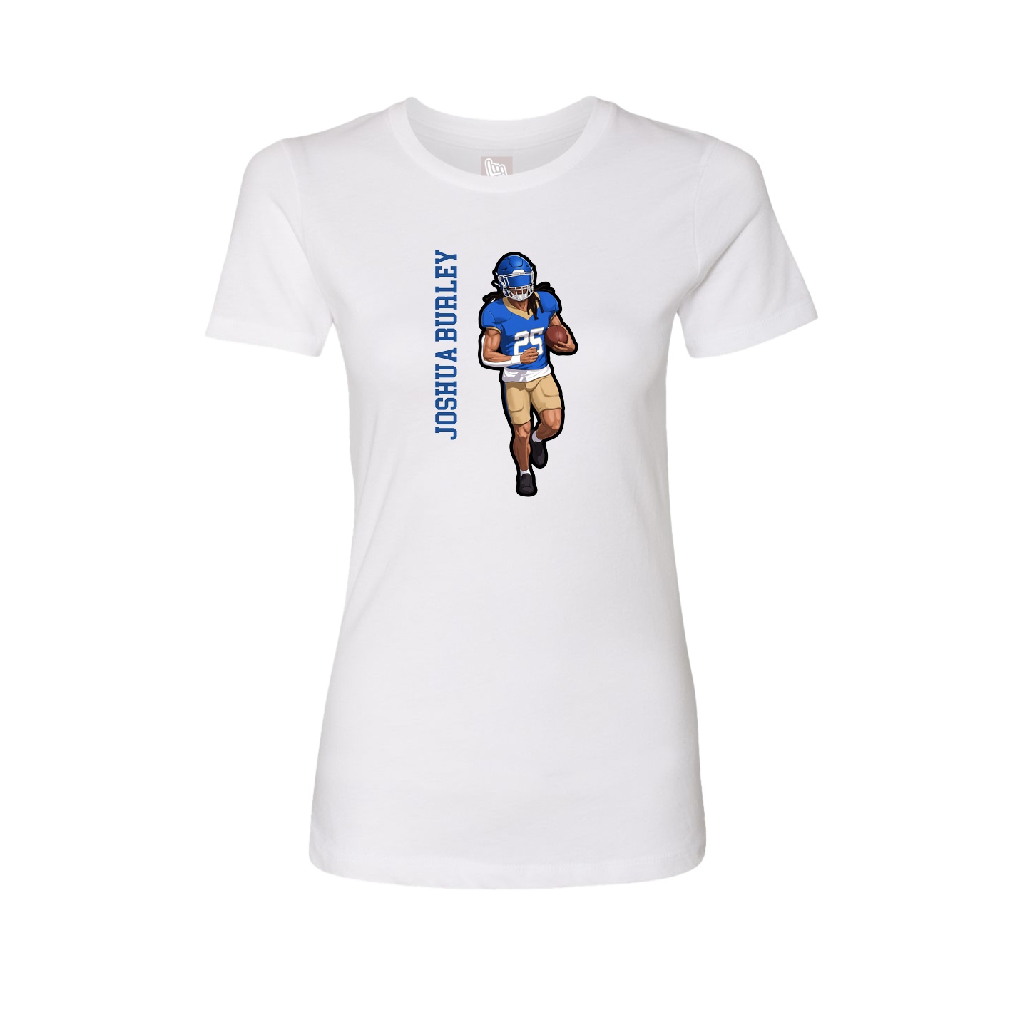 Fitted Women's Tee — Name Vertical in White