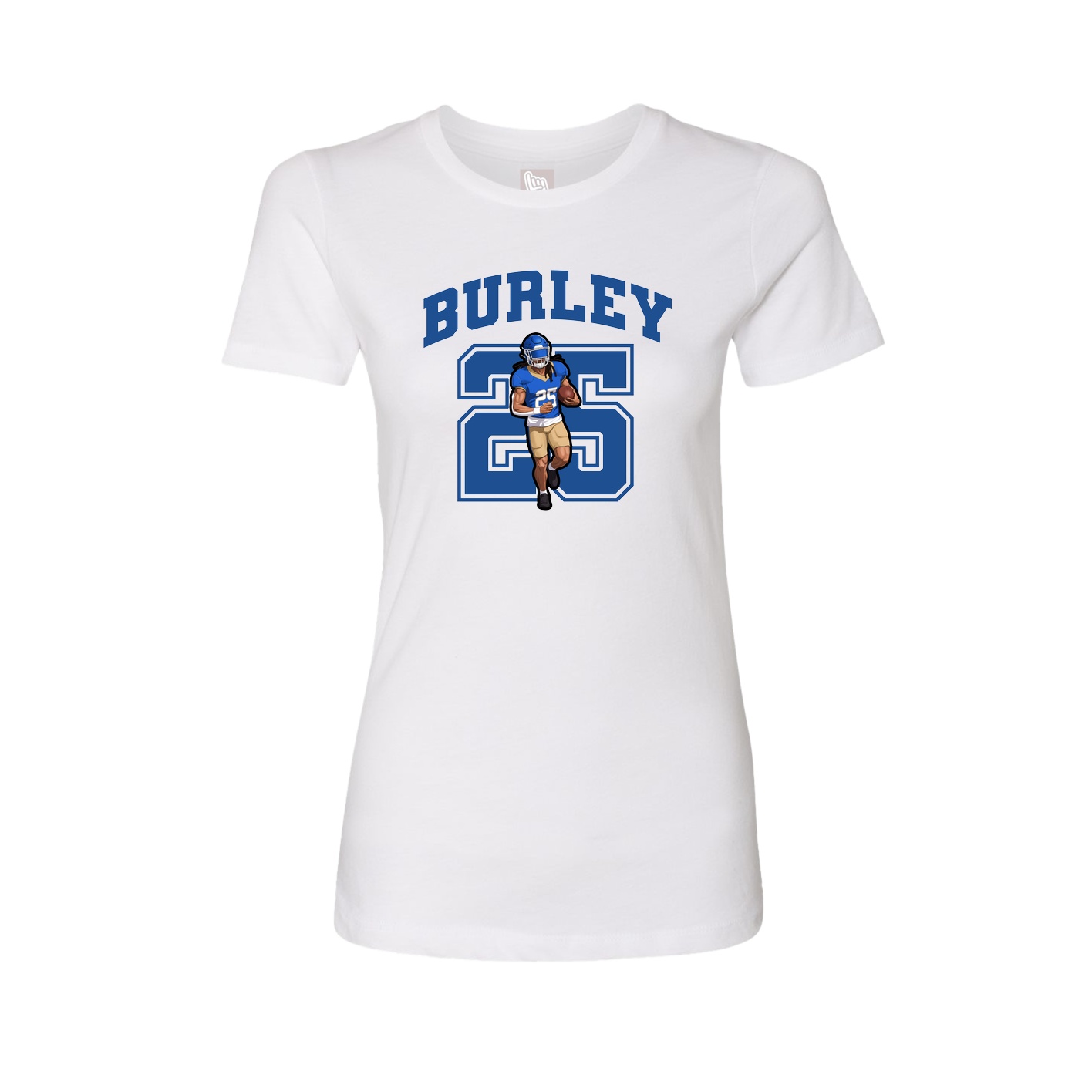 Fitted Women's Tee — Number in White