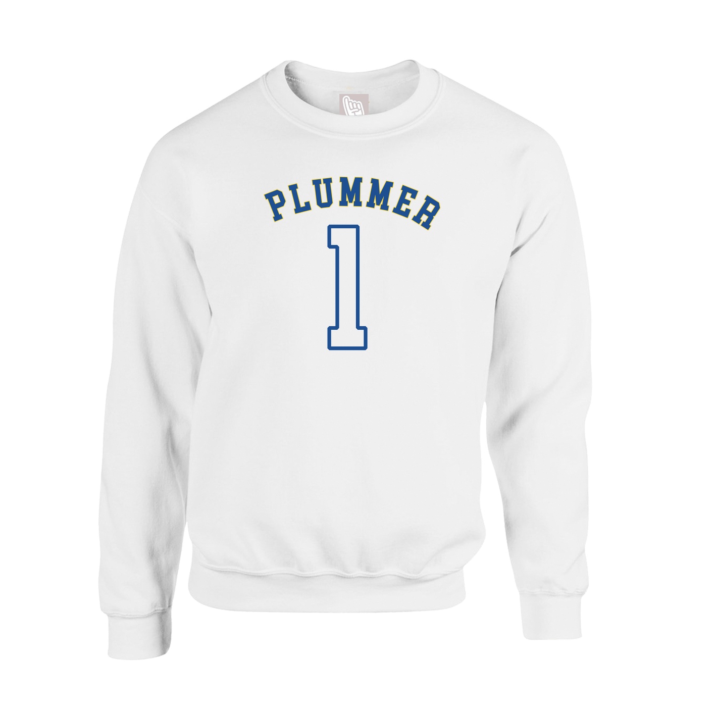 Fleece Crew — Shirsey Arch in White