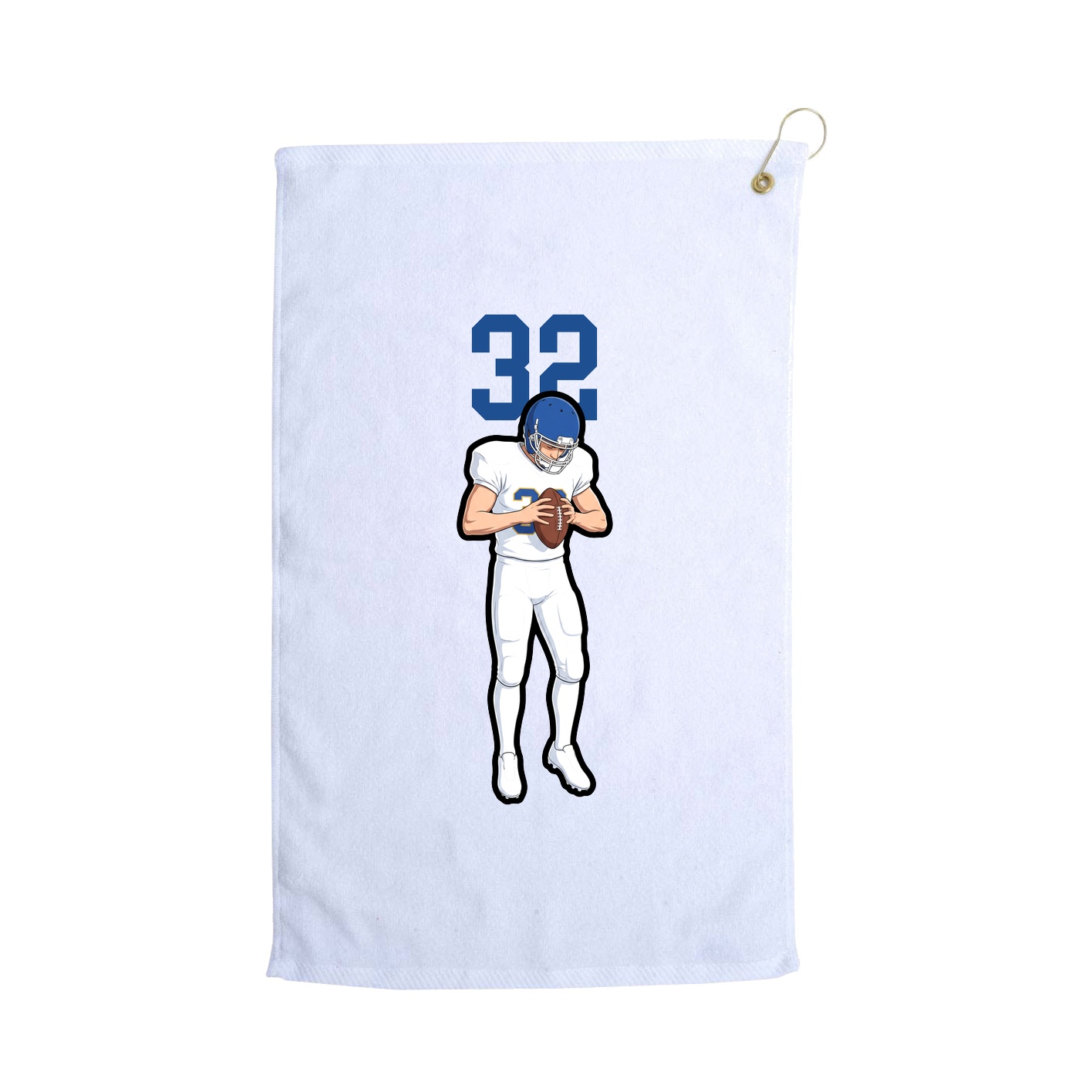 Golf Towel — Number Top in White