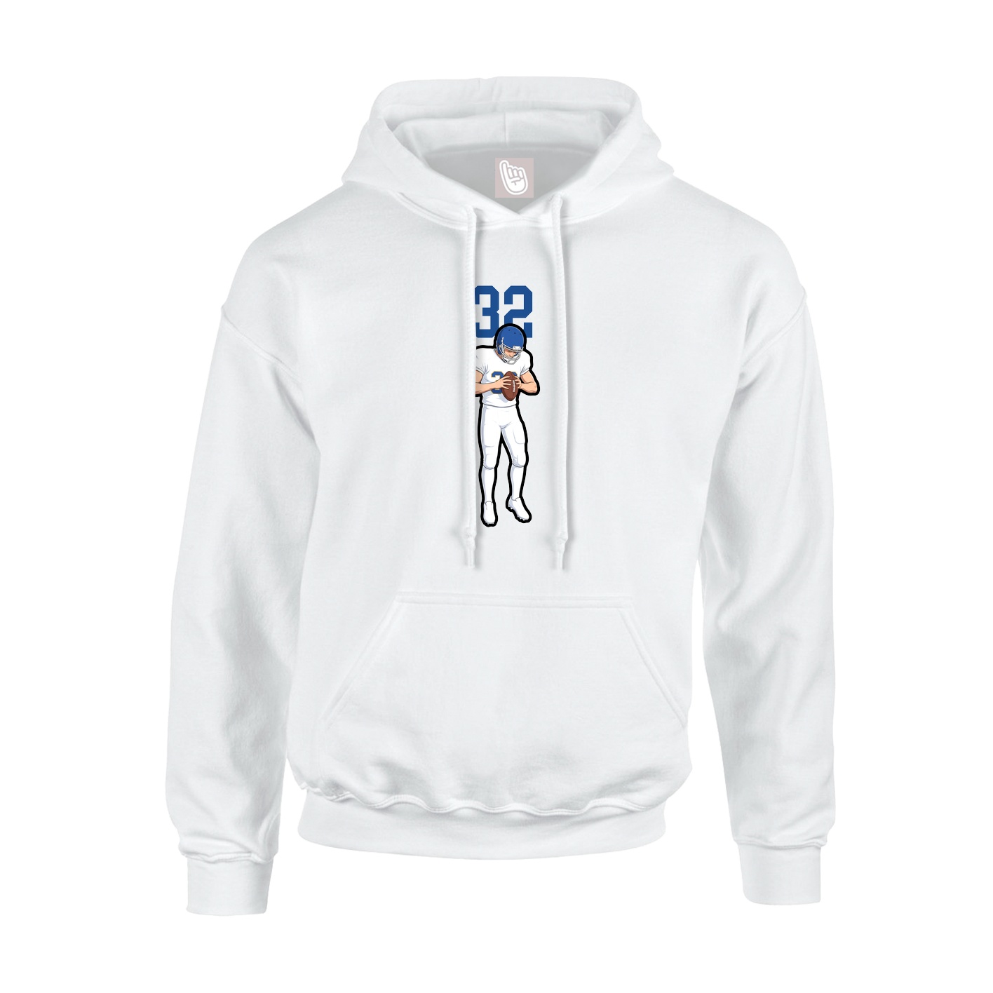 Youth Hoodie — Number Top in White
