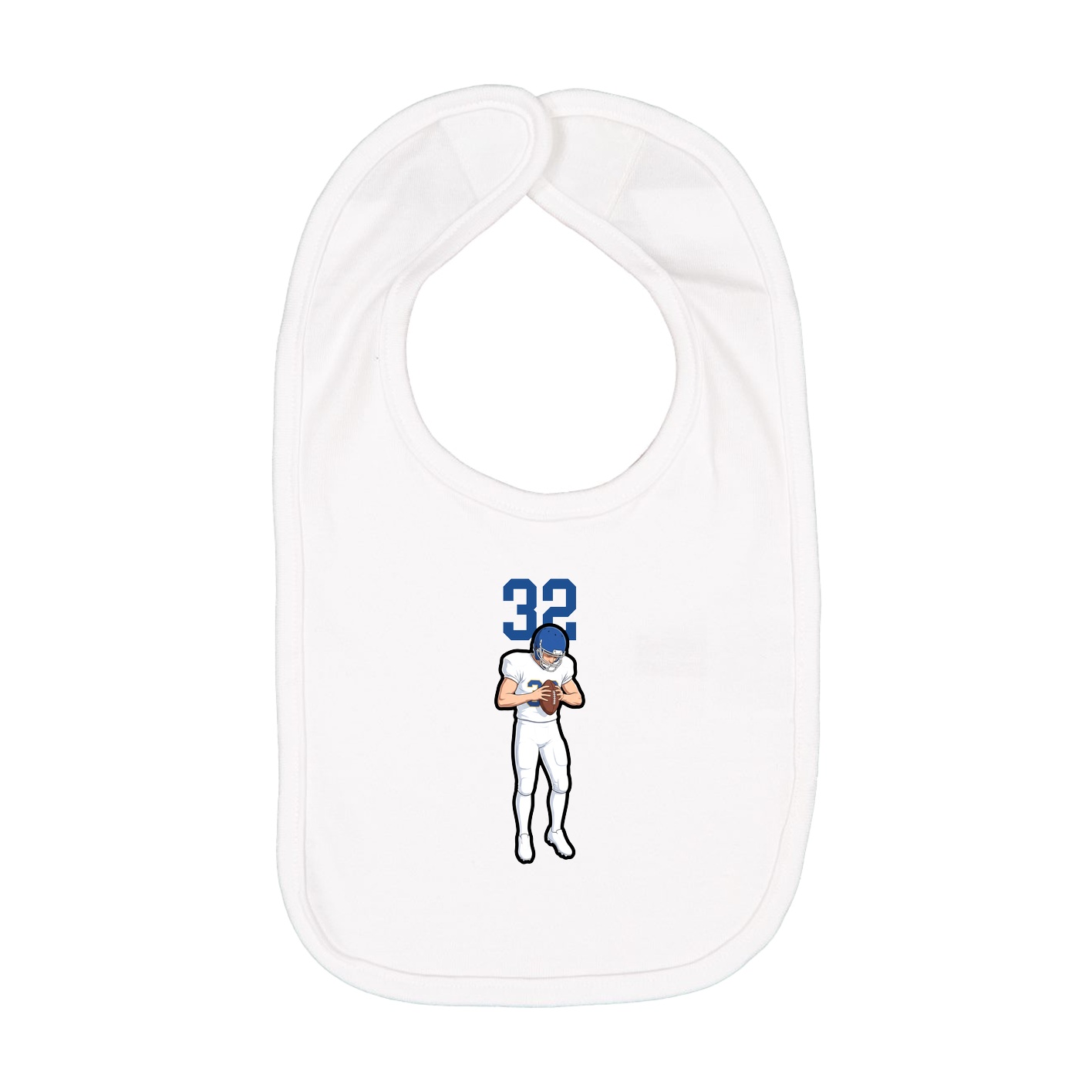 Infant Bib — Number Top in White