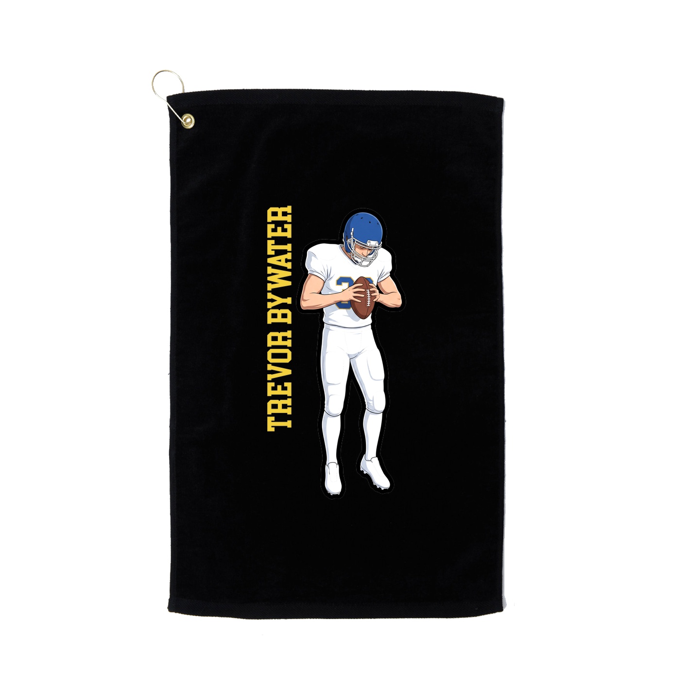 Golf Towel — Name Vertical in Black