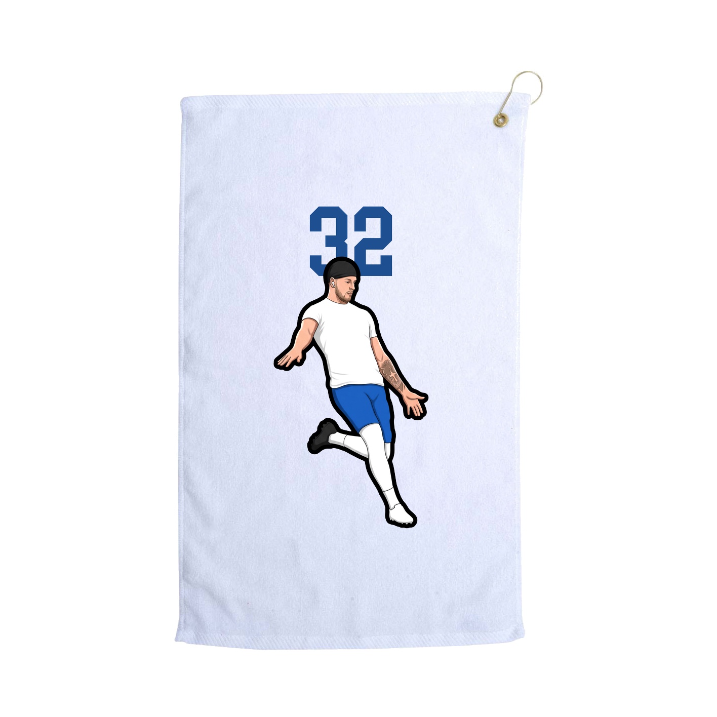Golf Towel — Number Top in White