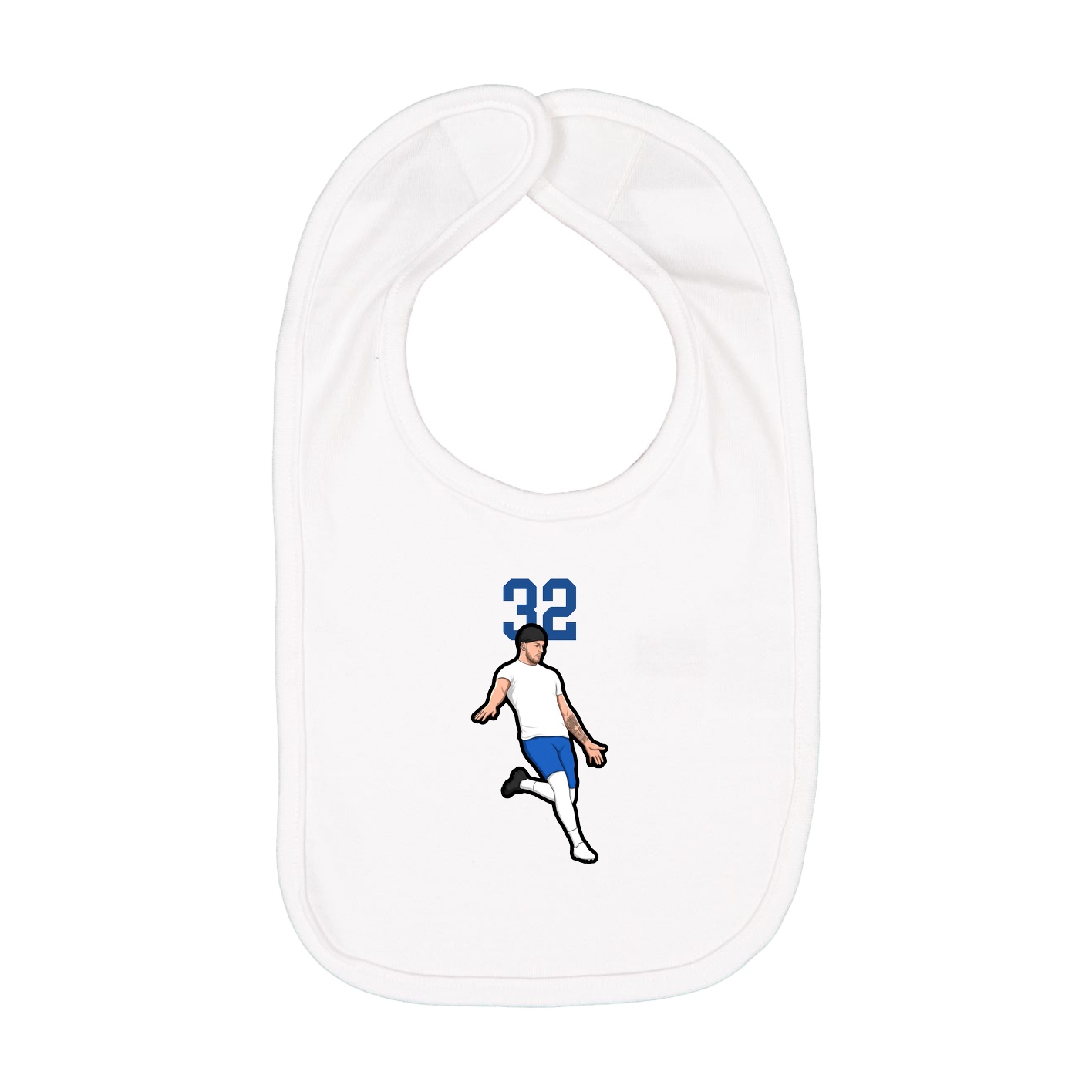 Infant Bib — Number Top in White