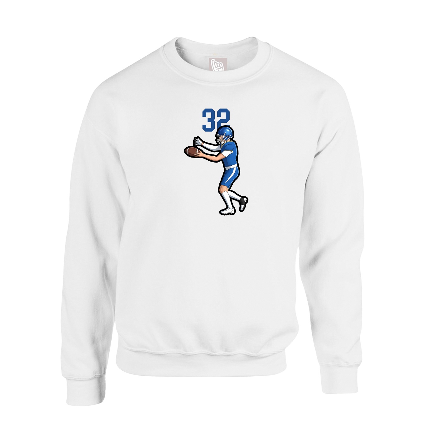 Fleece Crew — Number Top in White