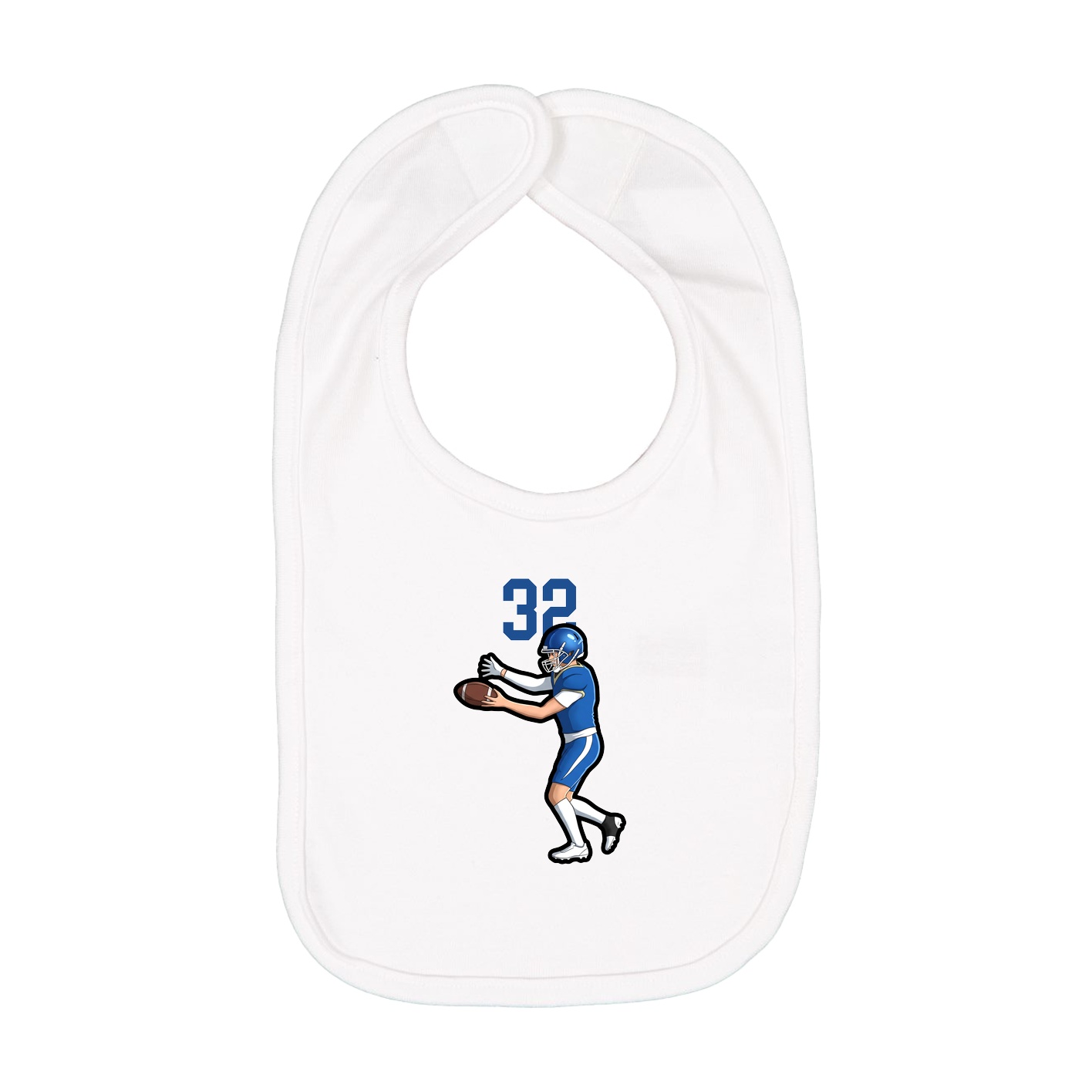 Infant Bib — Number Top in White