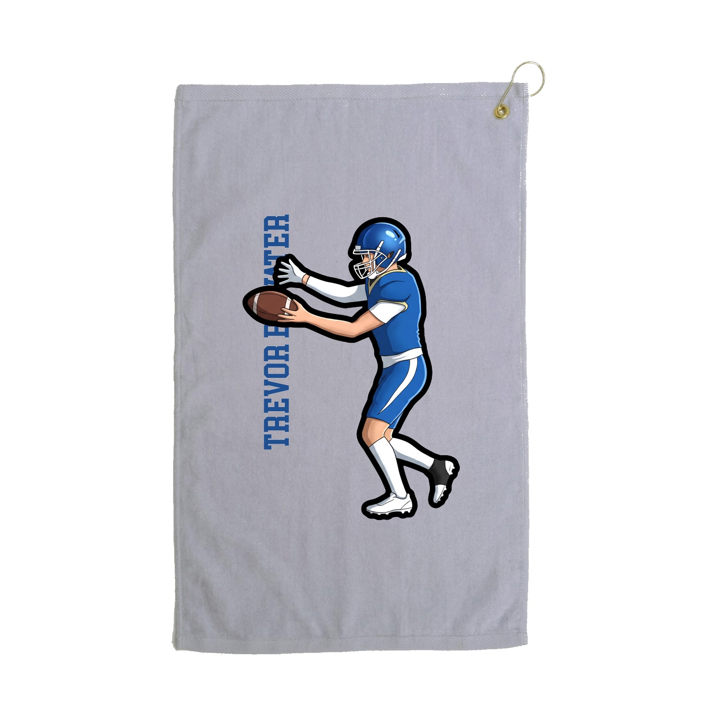 Golf Towel — Name Vertical in Grey