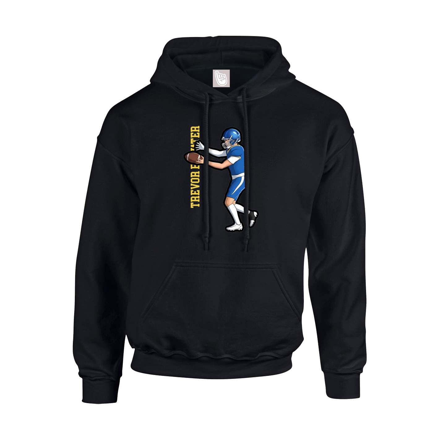 Youth Hoodie — Name Vertical in Black