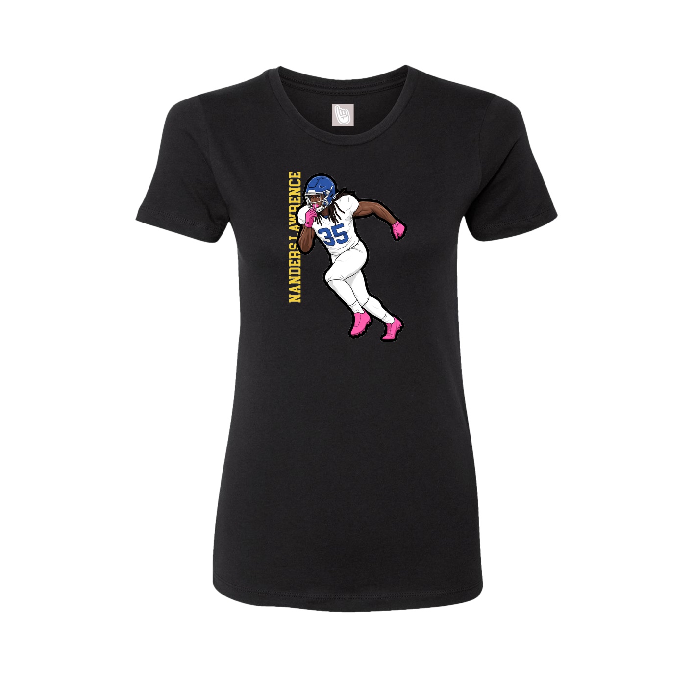 Fitted Women's Tee — Name Vertical in Black
