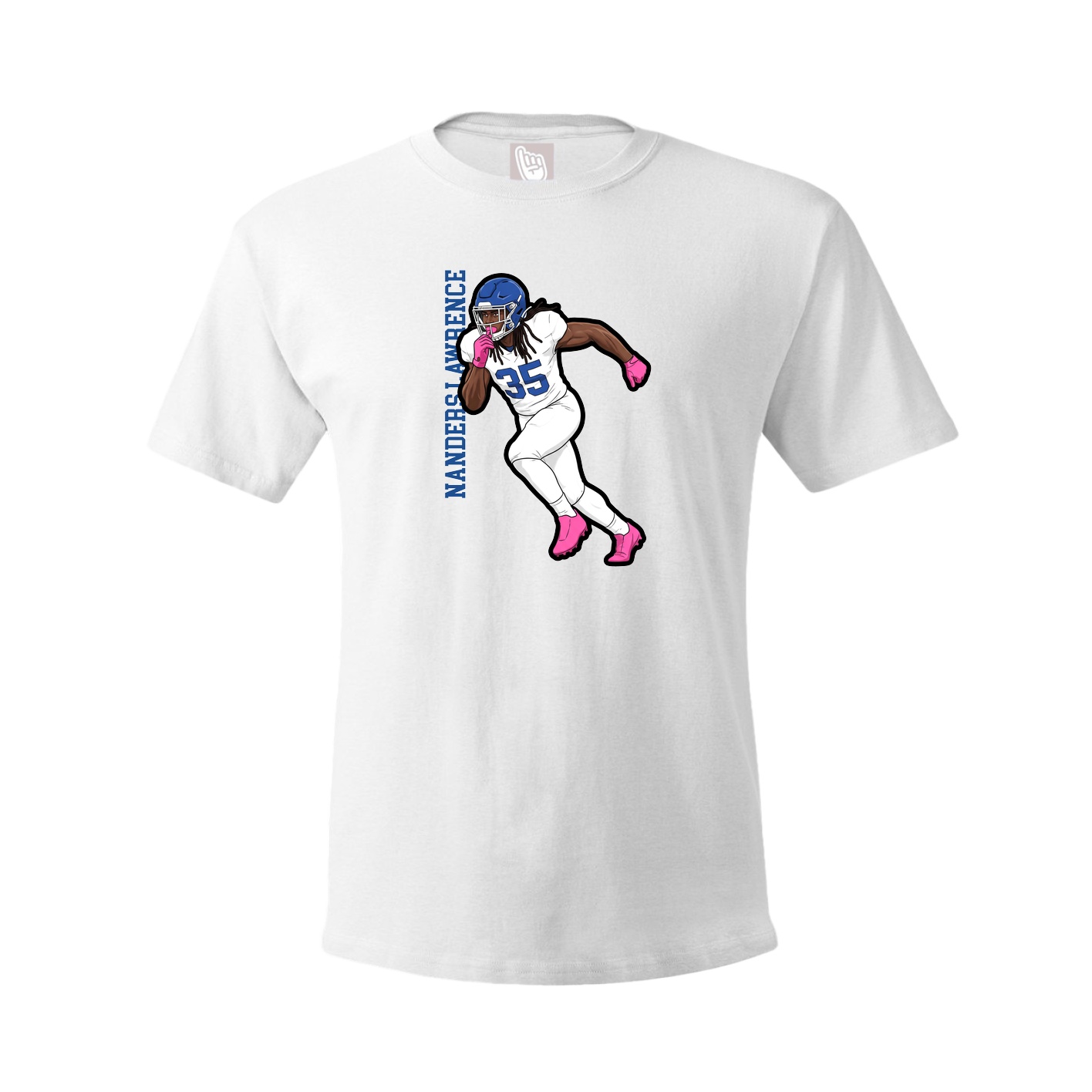 Youth Tee — Name Vertical in White