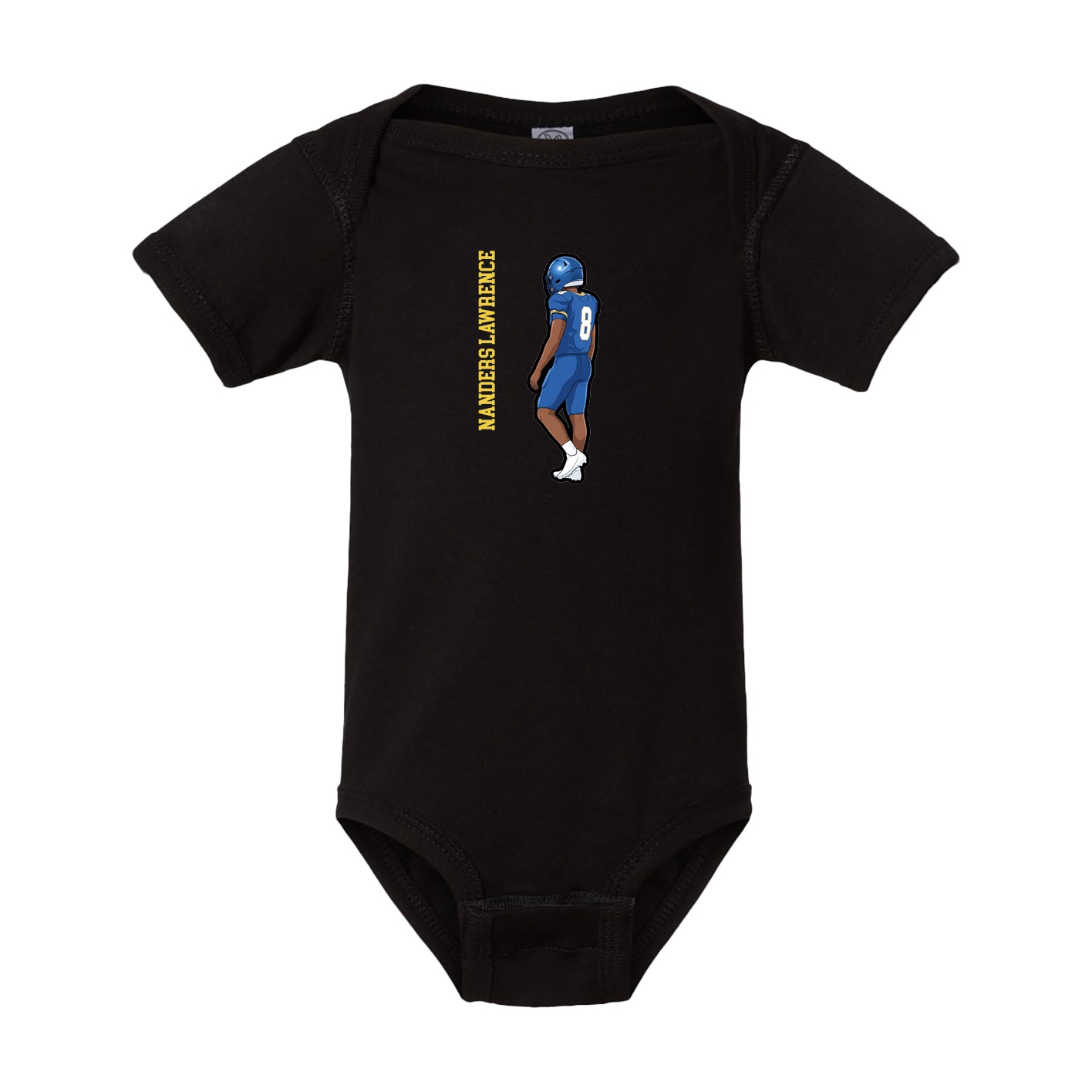 Baby Onesie — Name Vertical in Black