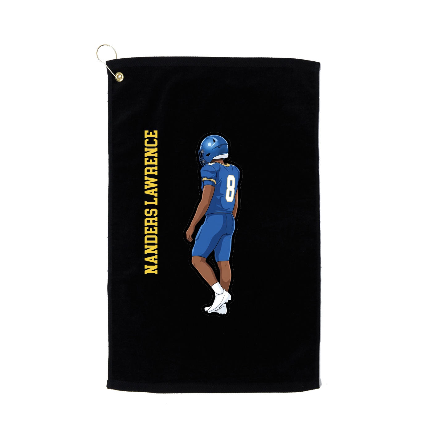 Golf Towel — Name Vertical in Black