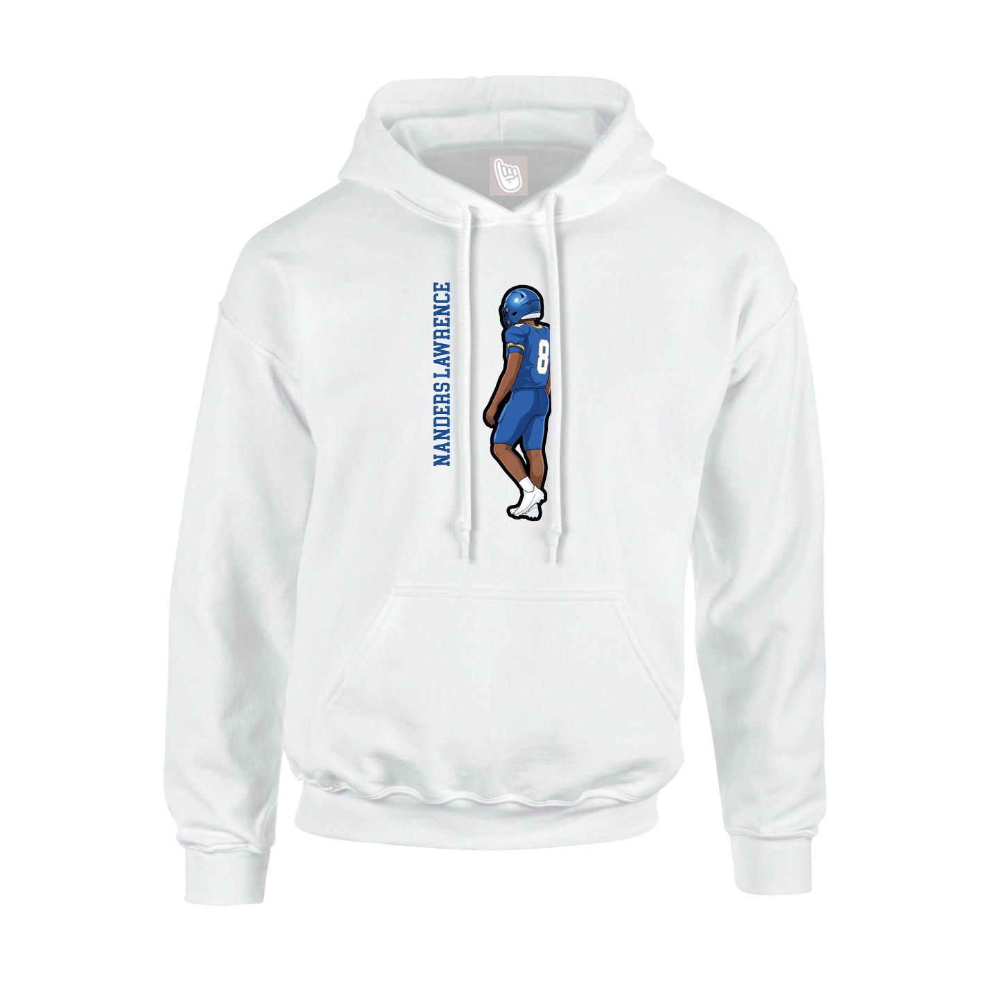 Youth Hoodie — Name Vertical in White