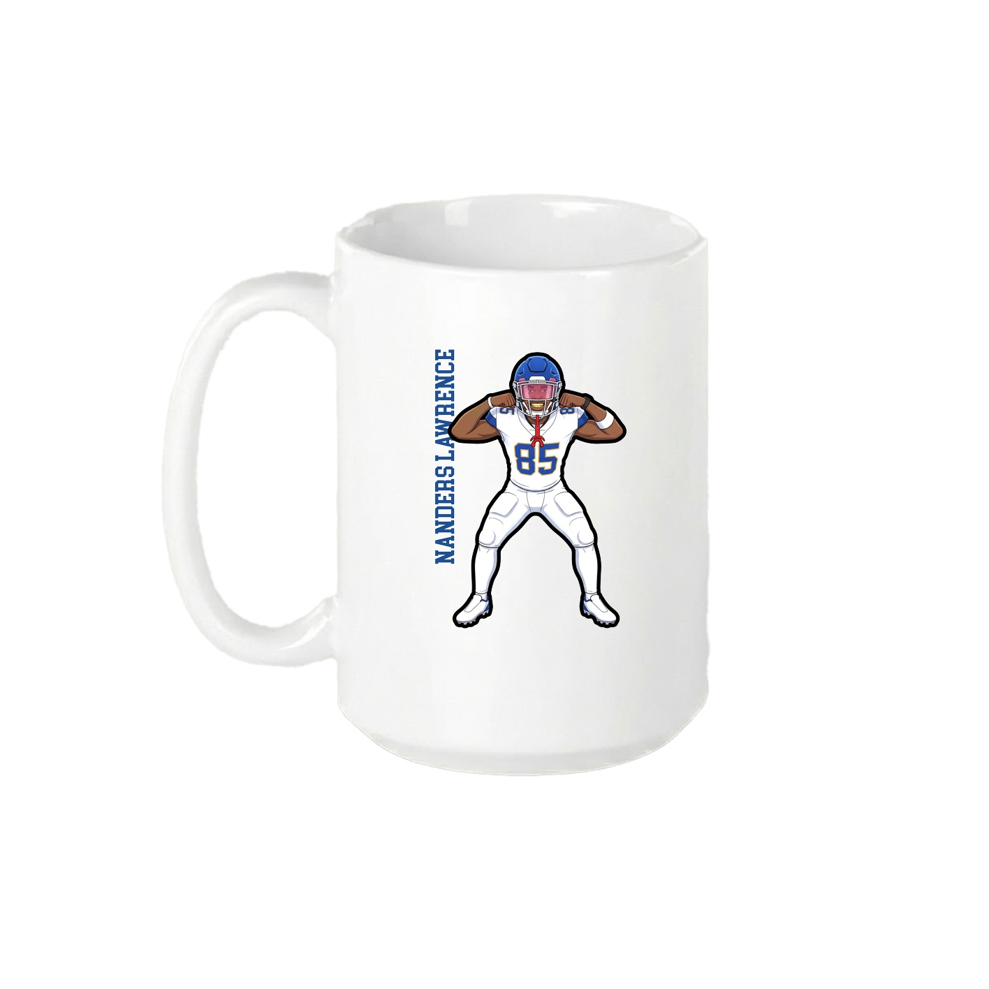 15oz Coffee Mug — Name Vertical in White