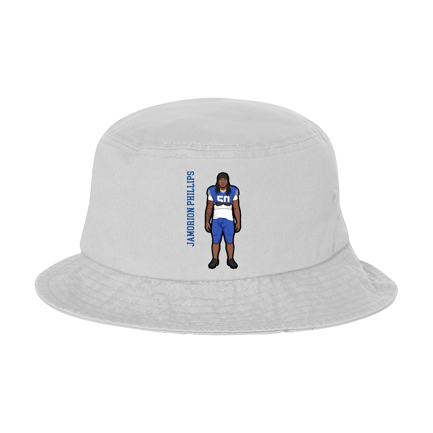 Bucket Cap — Name Vertical in White