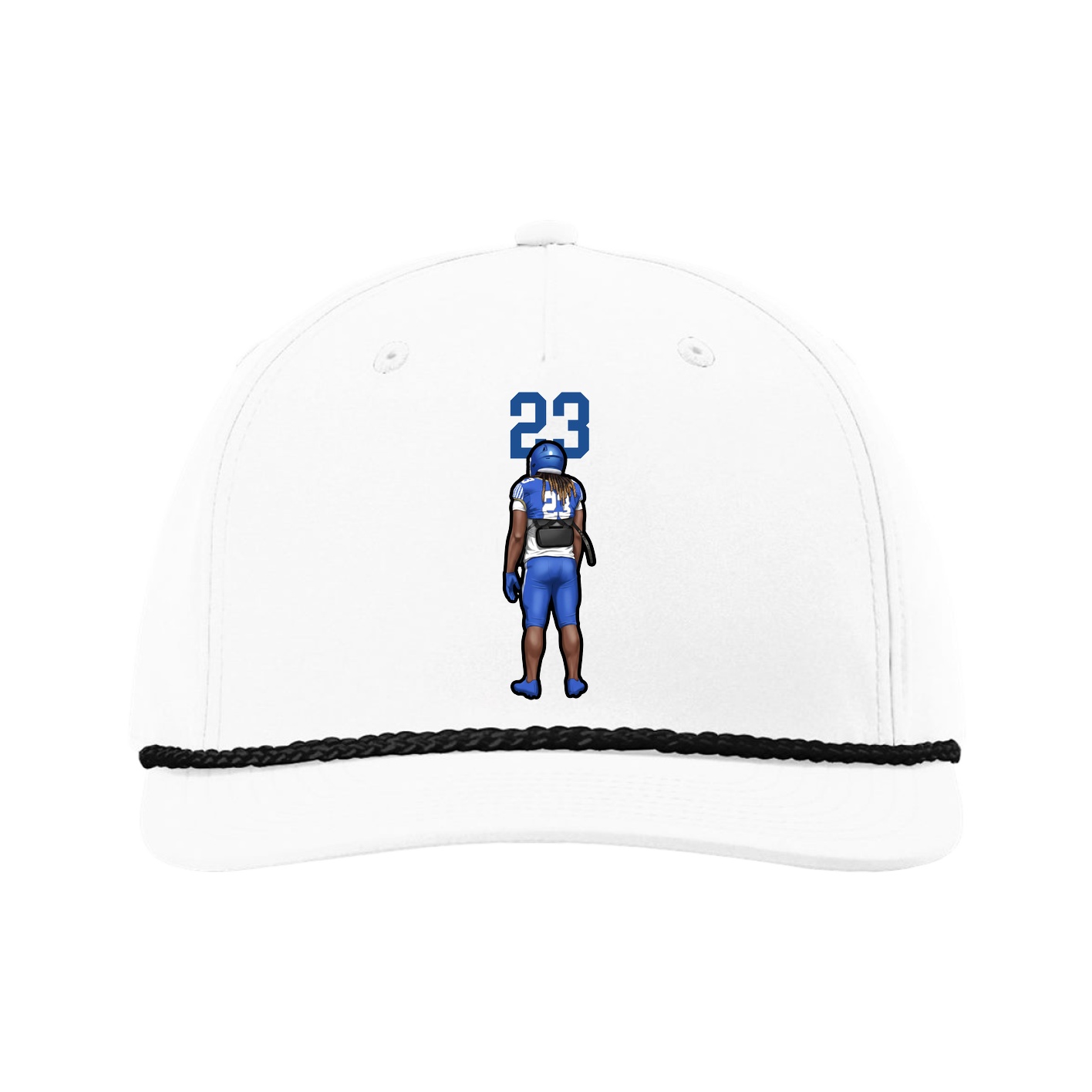 Five-Panel Classic Rope Cap — Number Top in White