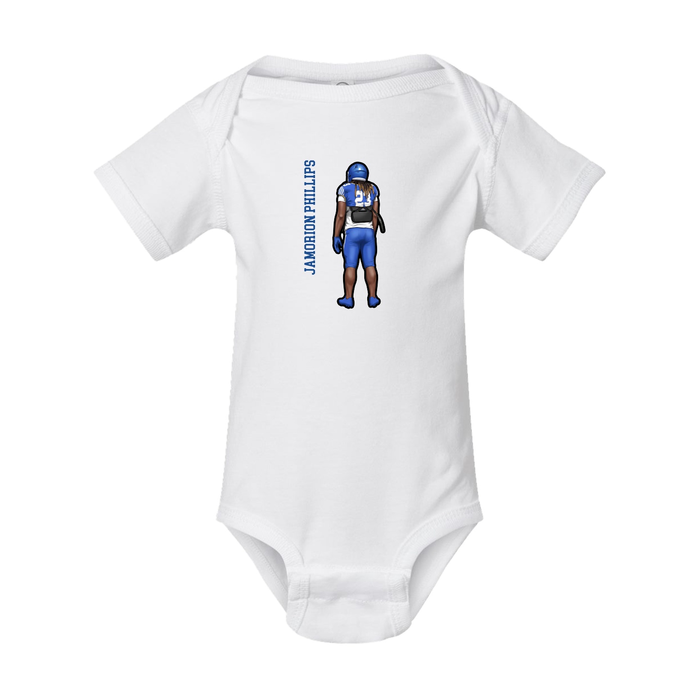 Baby Onesie — Name Vertical in White