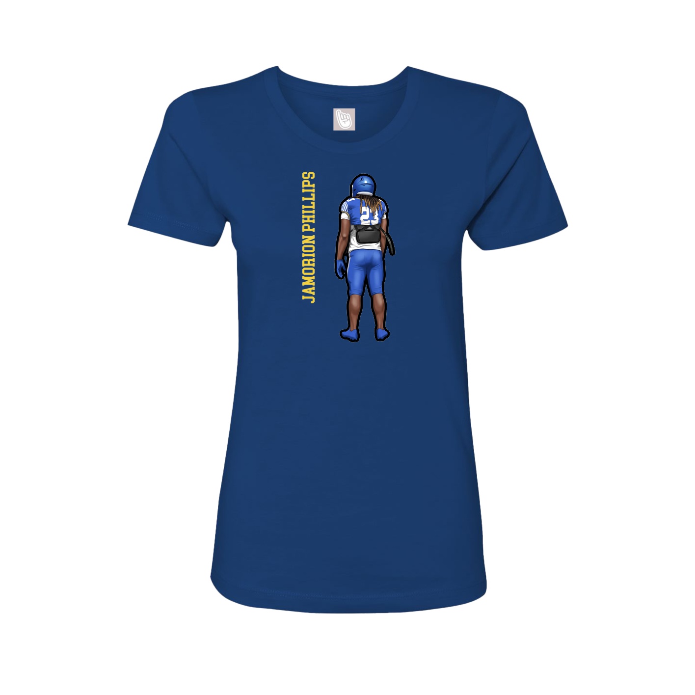 Womens Tee — Name Vertical in Royal