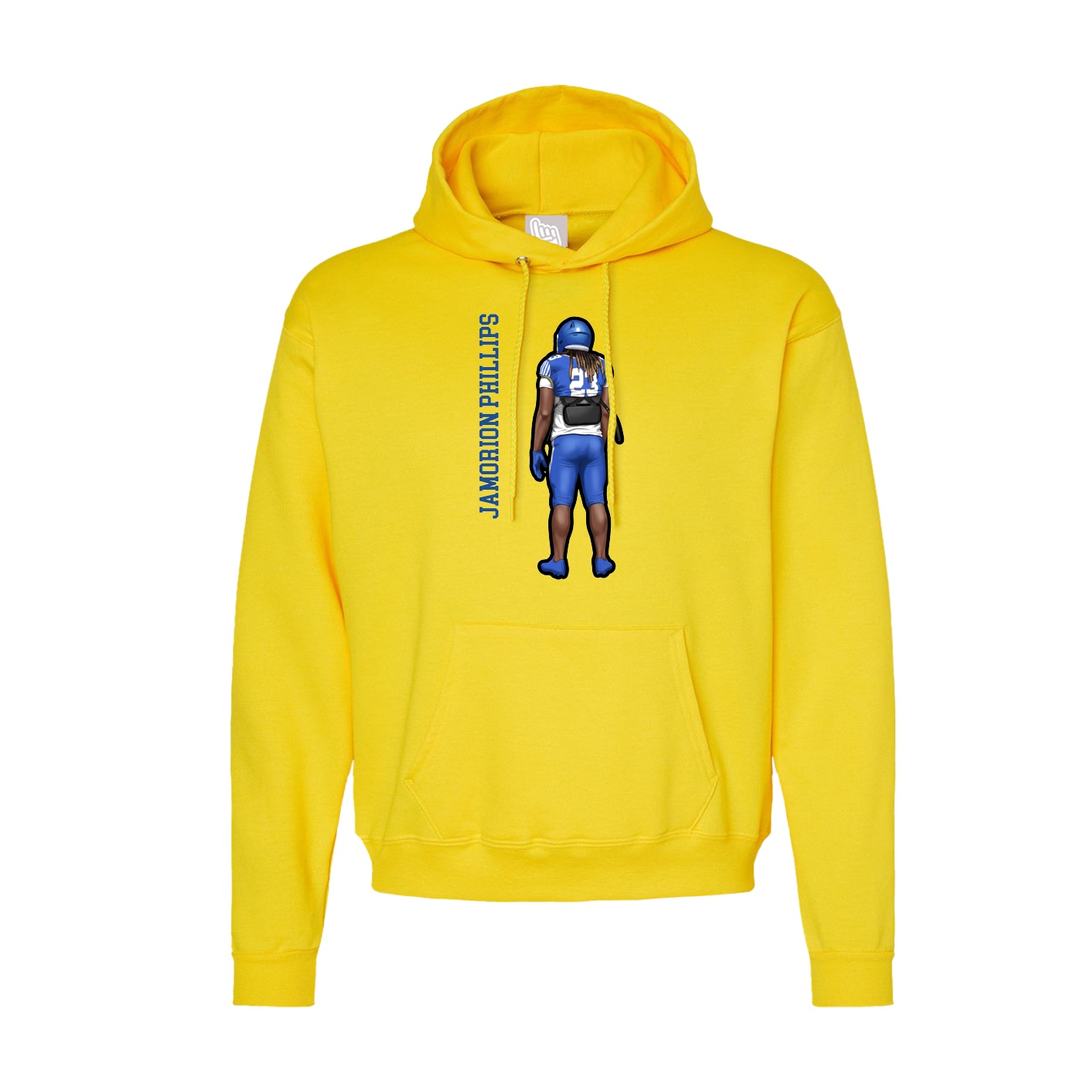 Hoodie — Name Vertical in Yellow