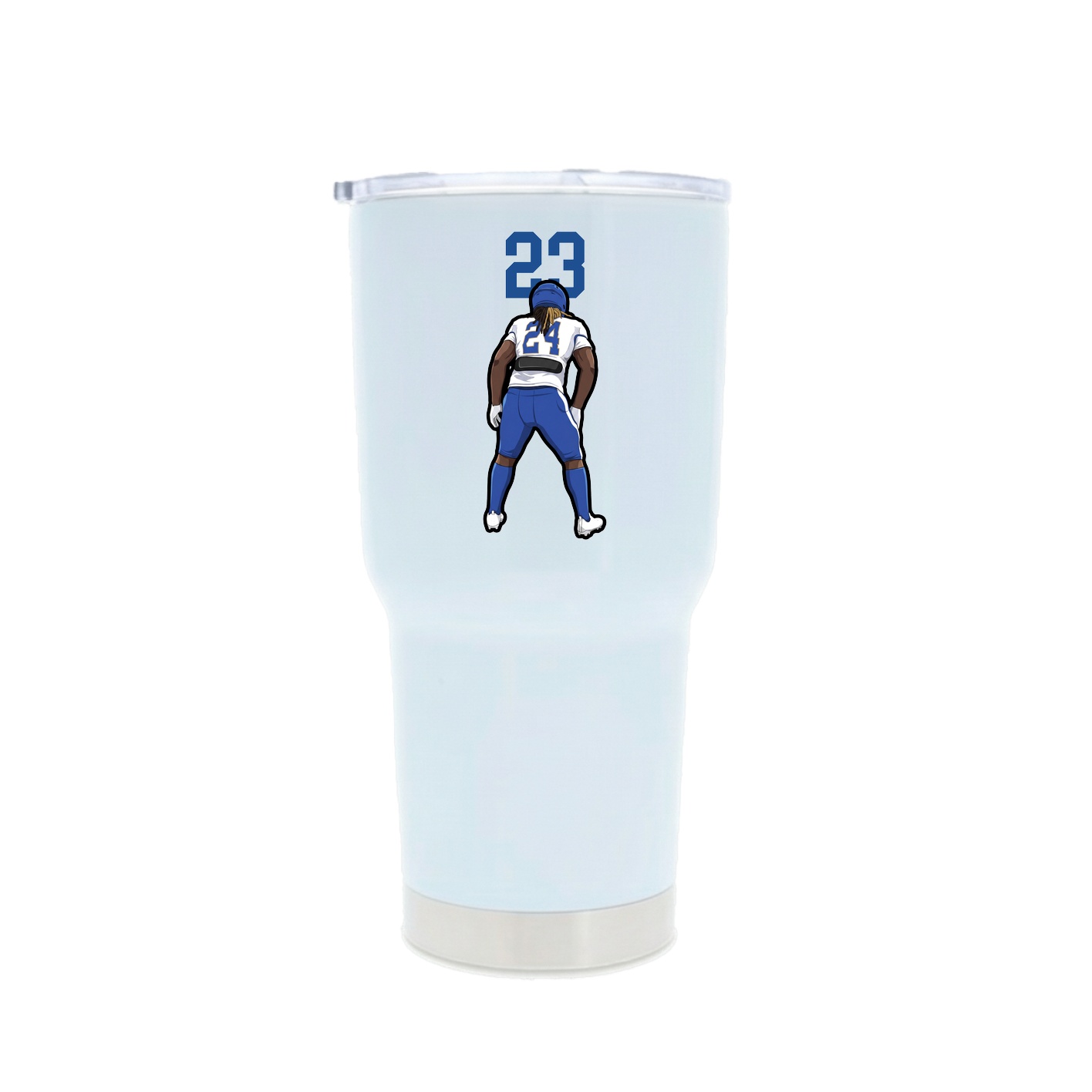 30oz Stainless Steel Tumbler — Number Top in White