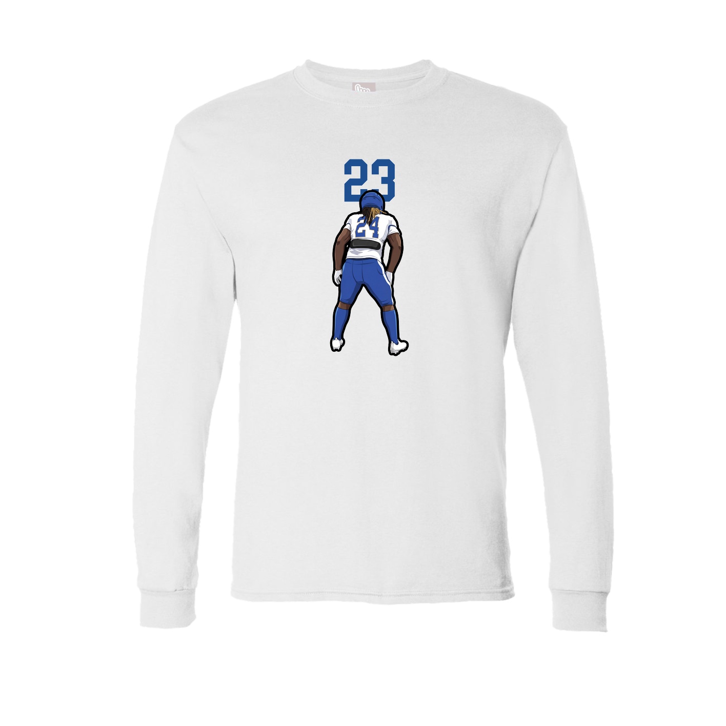 Long Sleeve Tee — Number Top in White
