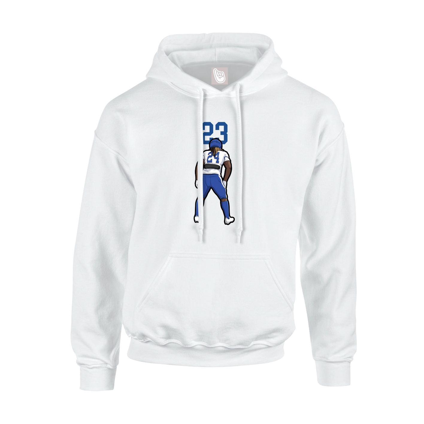 Youth Hoodie — Number Top in White