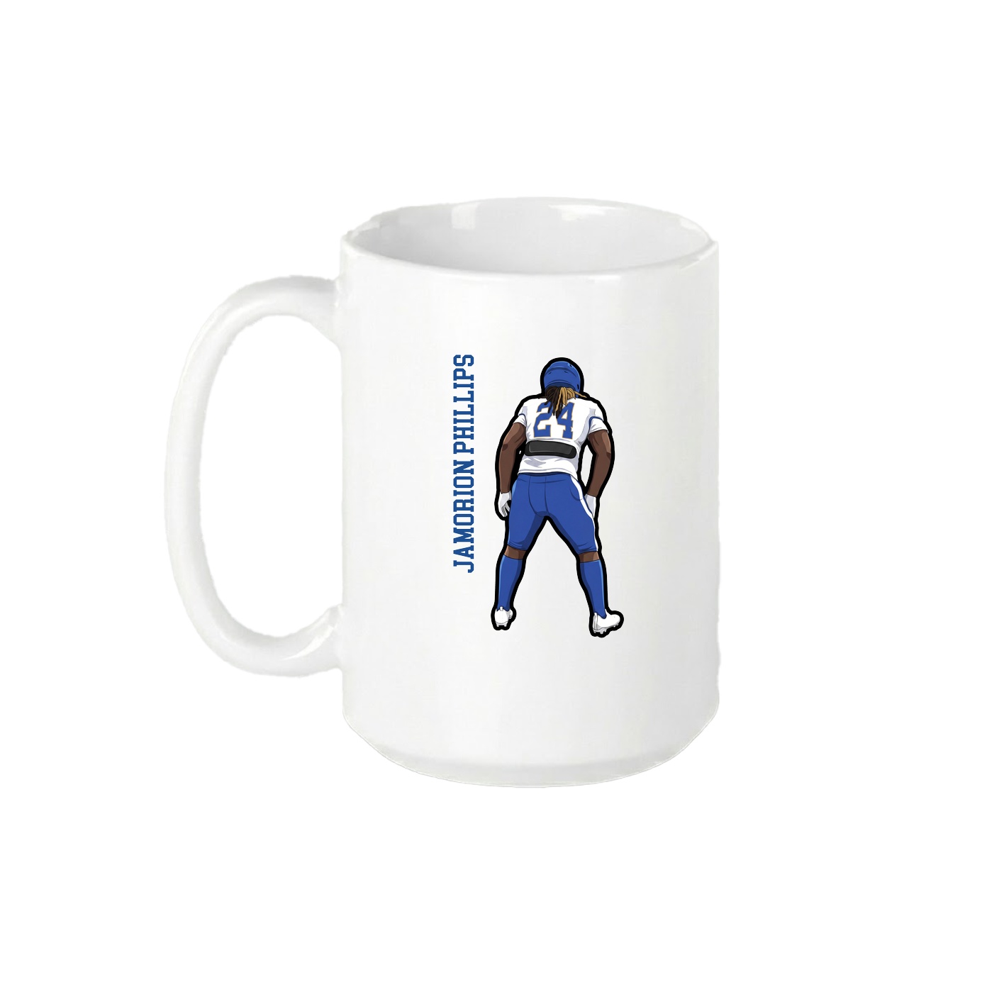 15oz Coffee Mug — Name Vertical in White