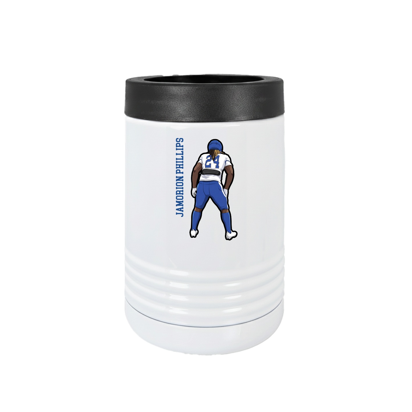 Beverage Holder — Name Vertical in White