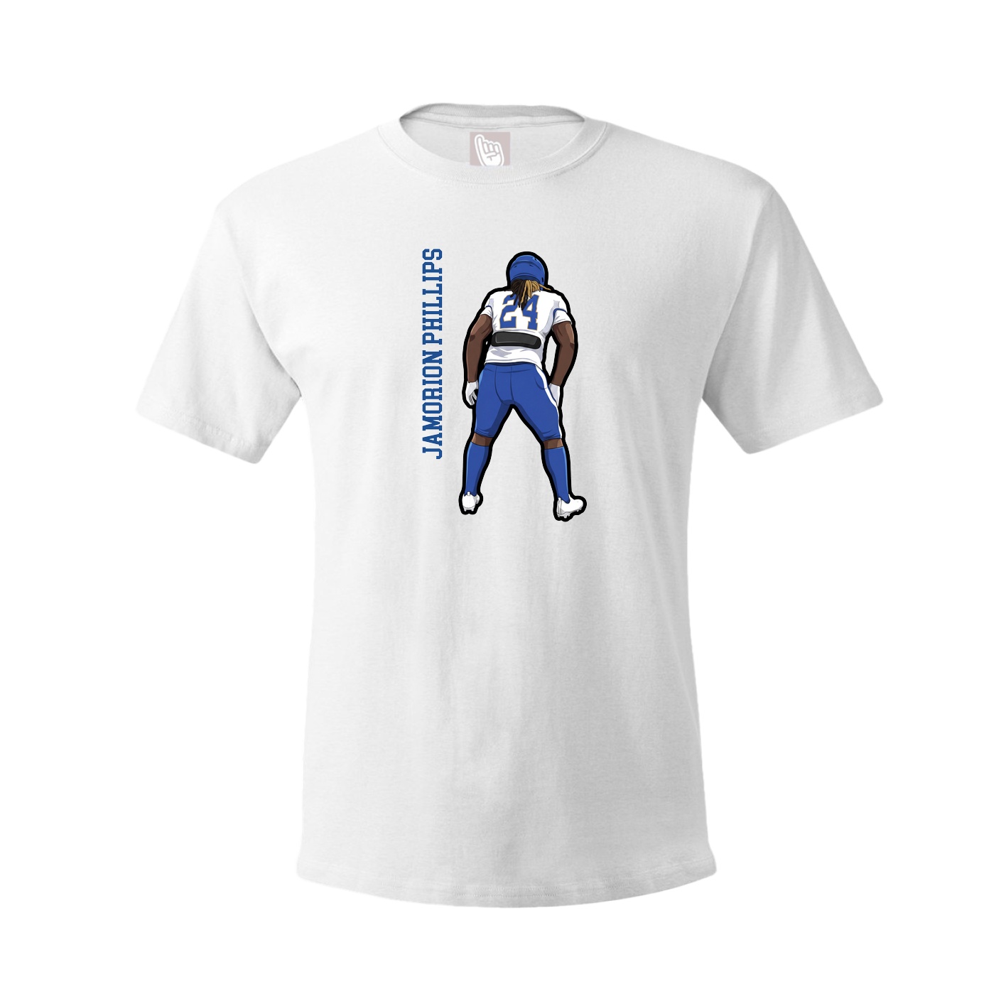 Tee — Name Vertical in White