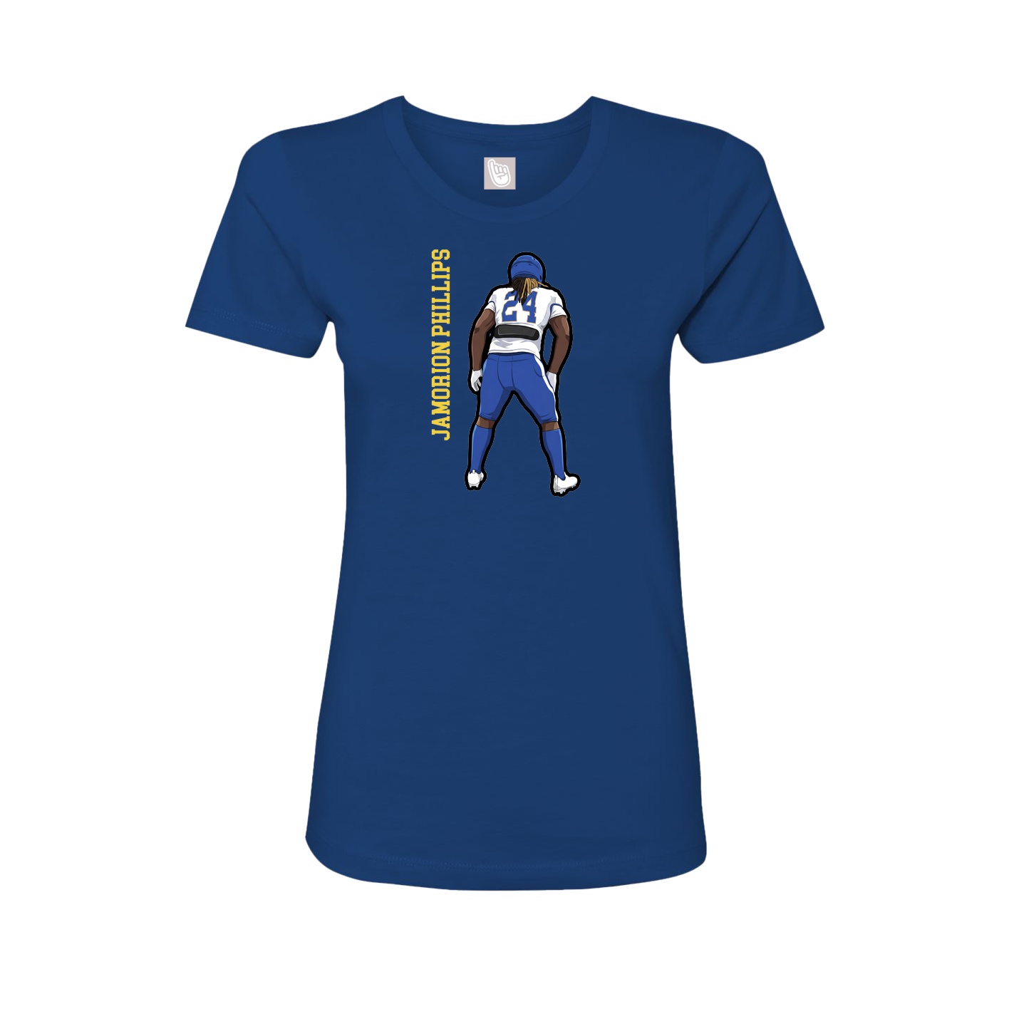 Womens Tee — Name Vertical in Royal