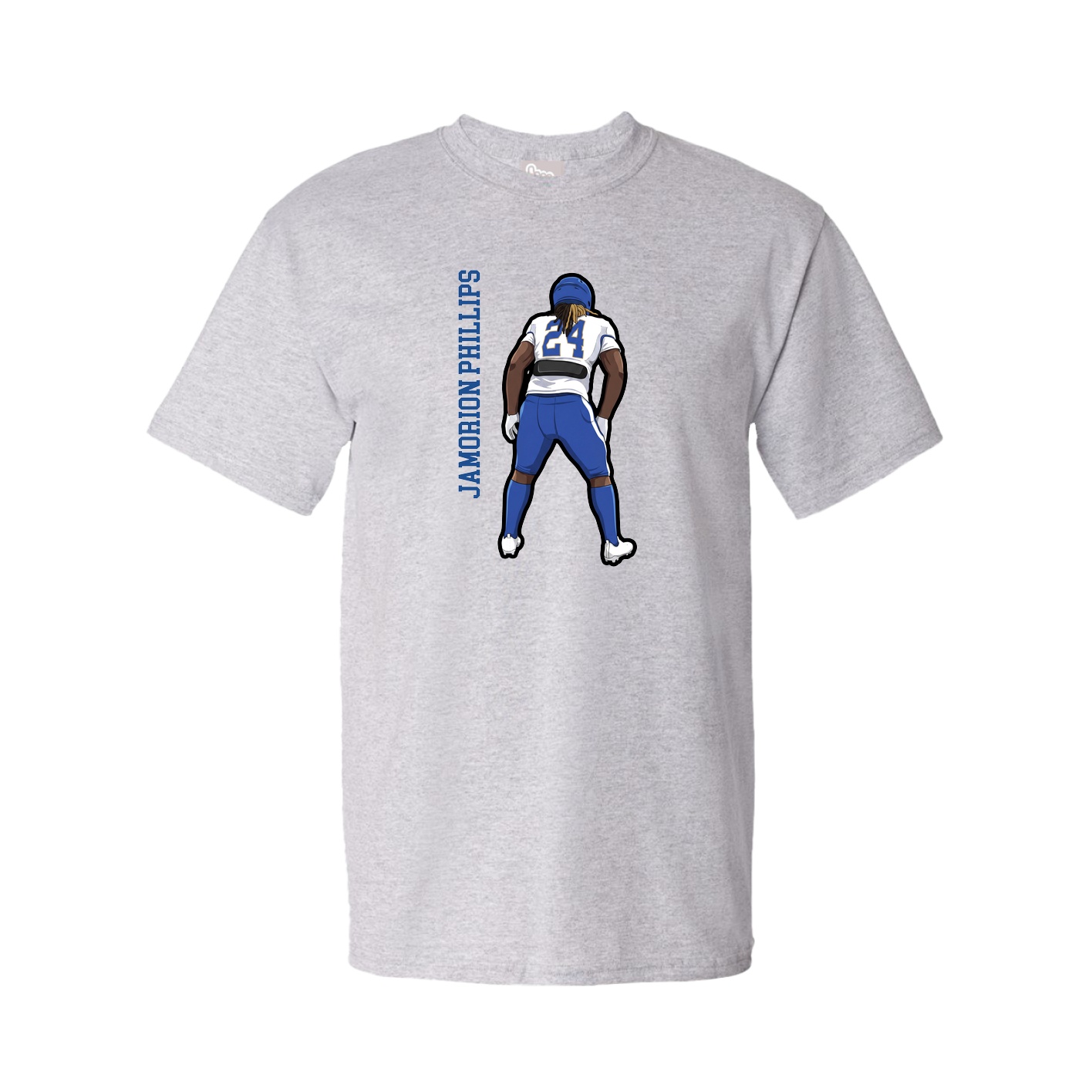 Youth Tee — Name Vertical in Grey