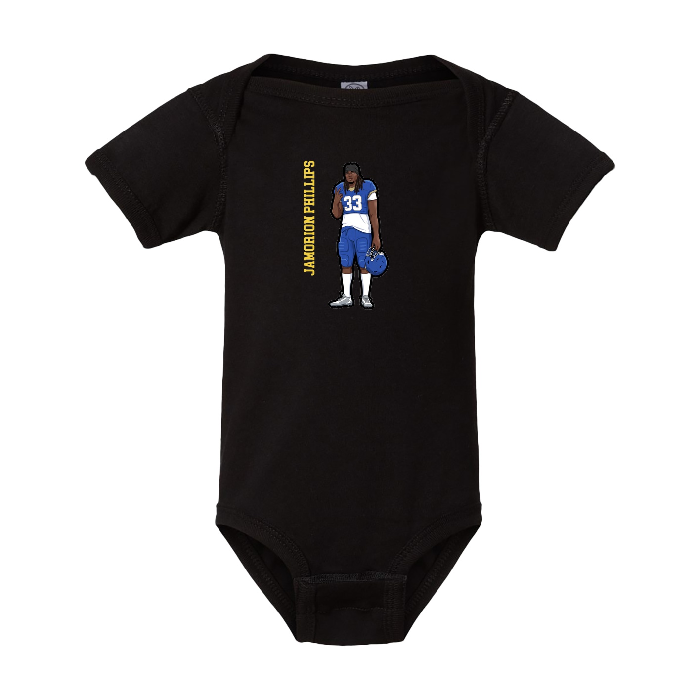 Baby Onesie — Name Vertical in Black