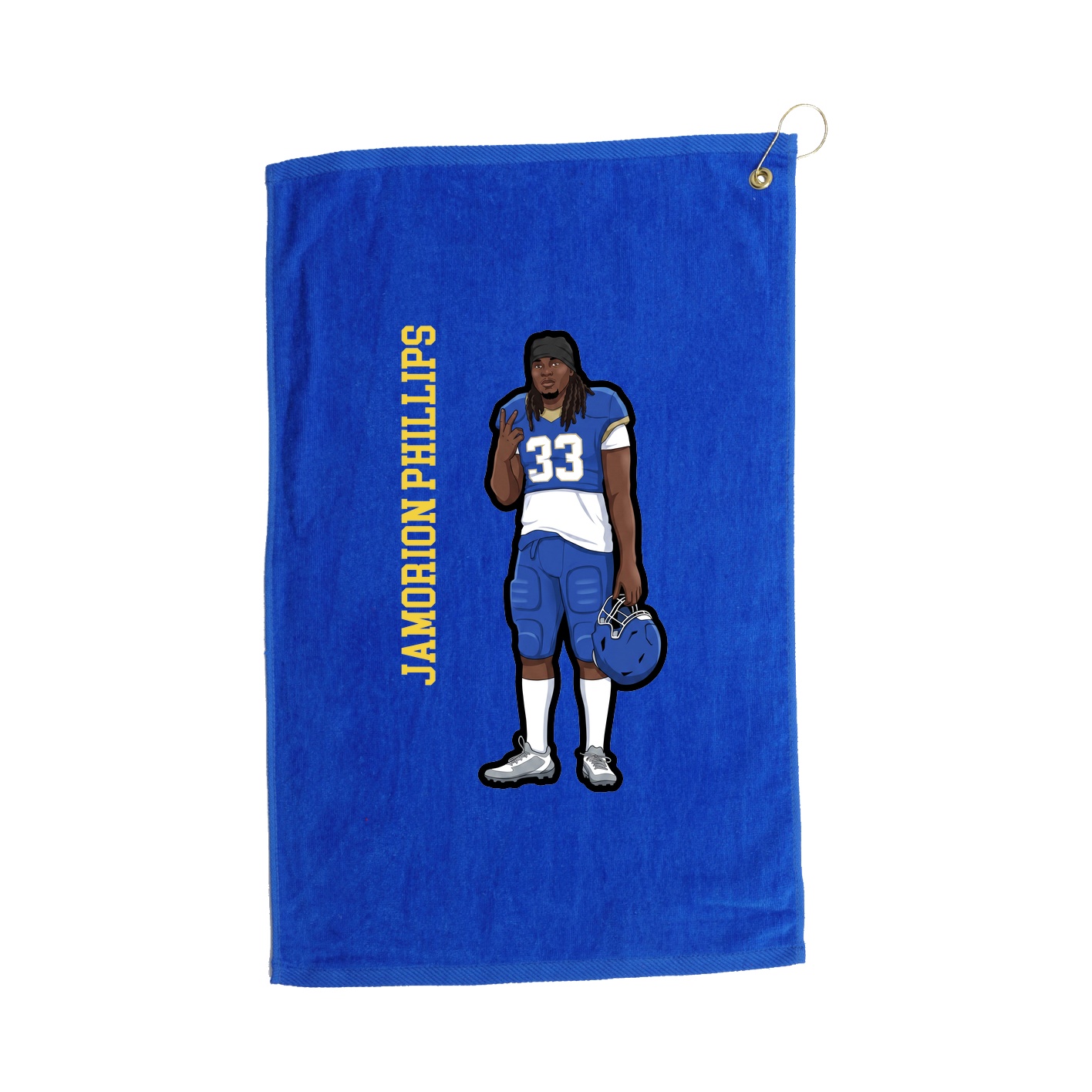 Golf Towel — Name Vertical in Royal