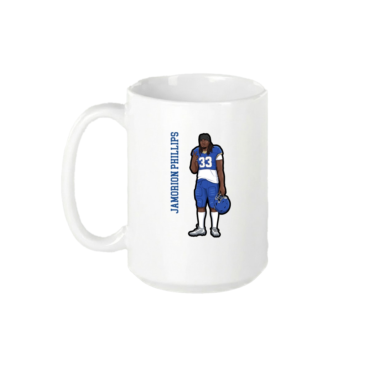 15oz Coffee Mug — Name Vertical in White