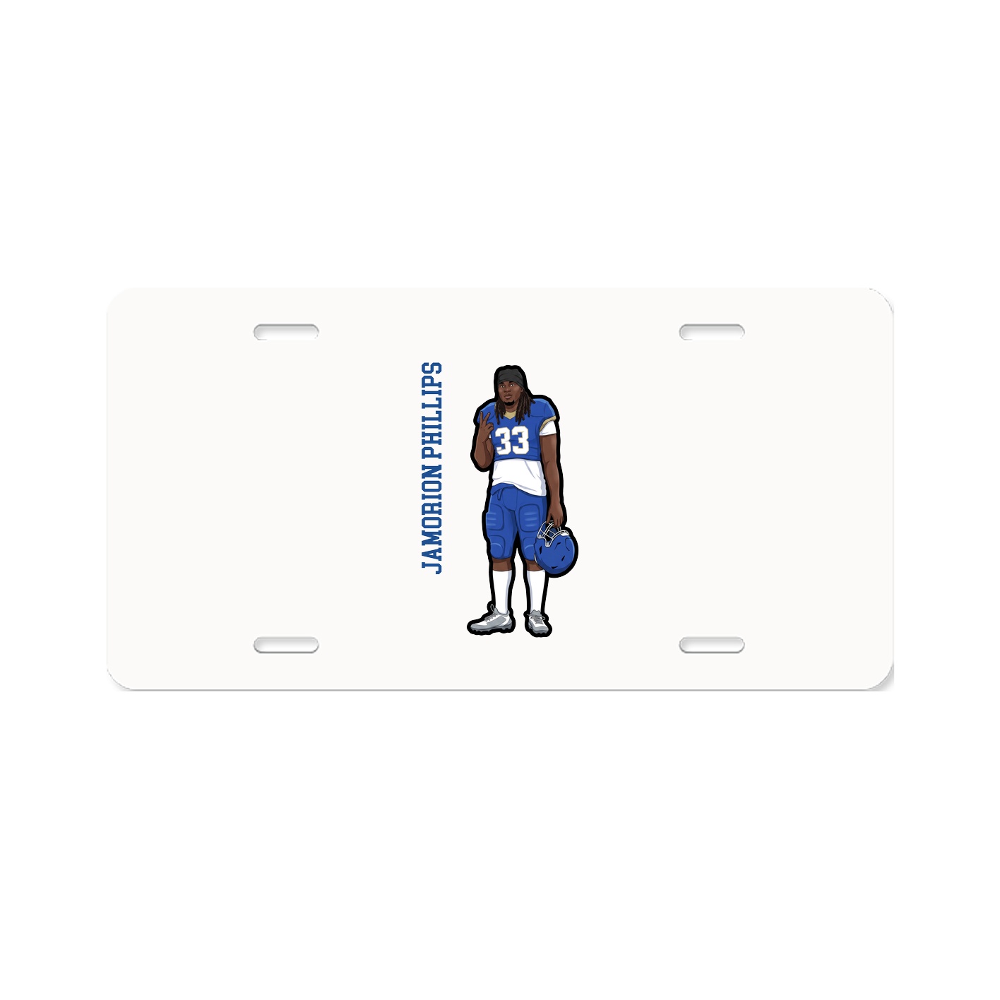 License Plate — Name Vertical in Classic