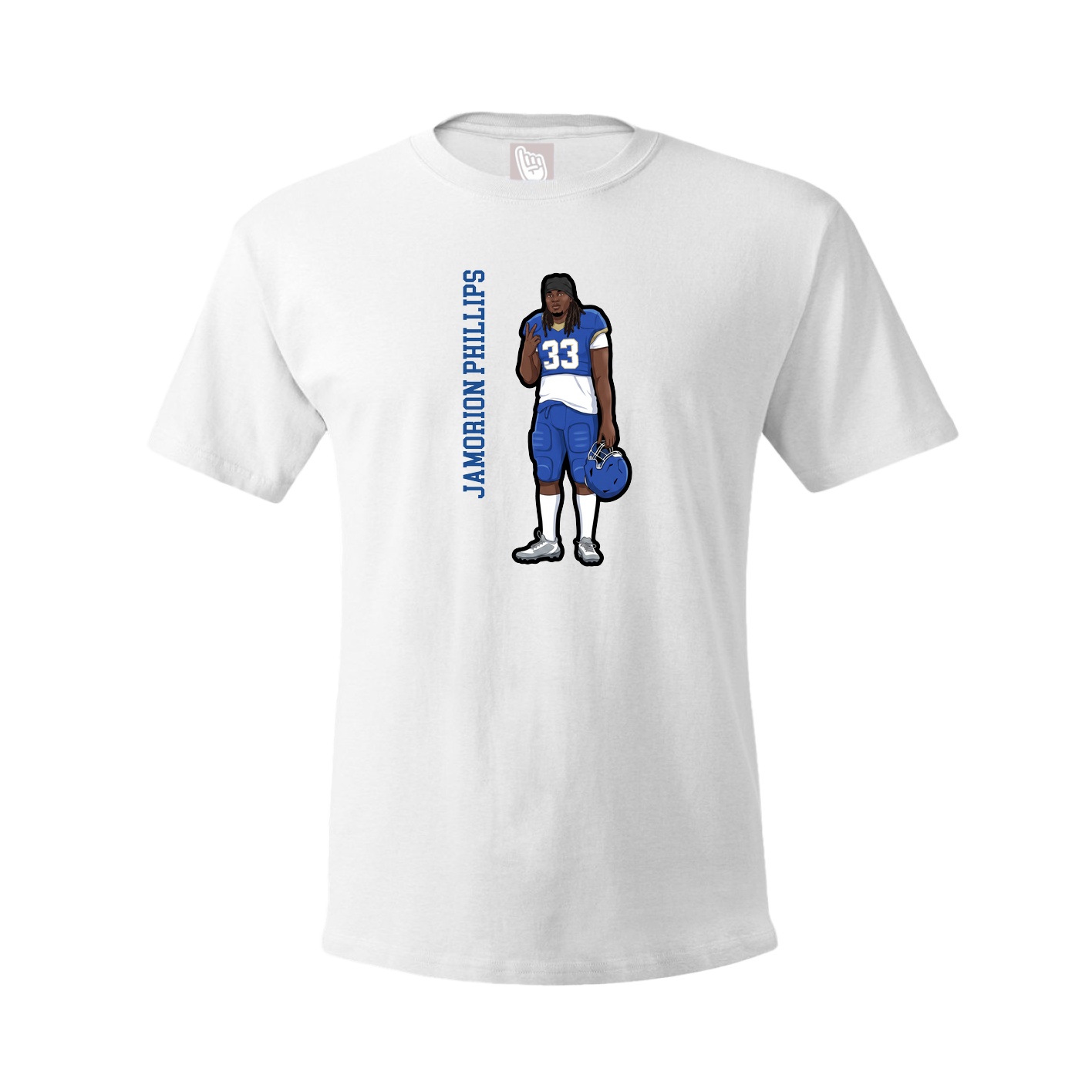 Youth Tee — Name Vertical in White