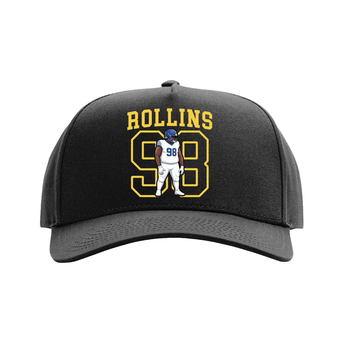 Full Fabric Five-Panel Champ Cap — Shirsey in Black