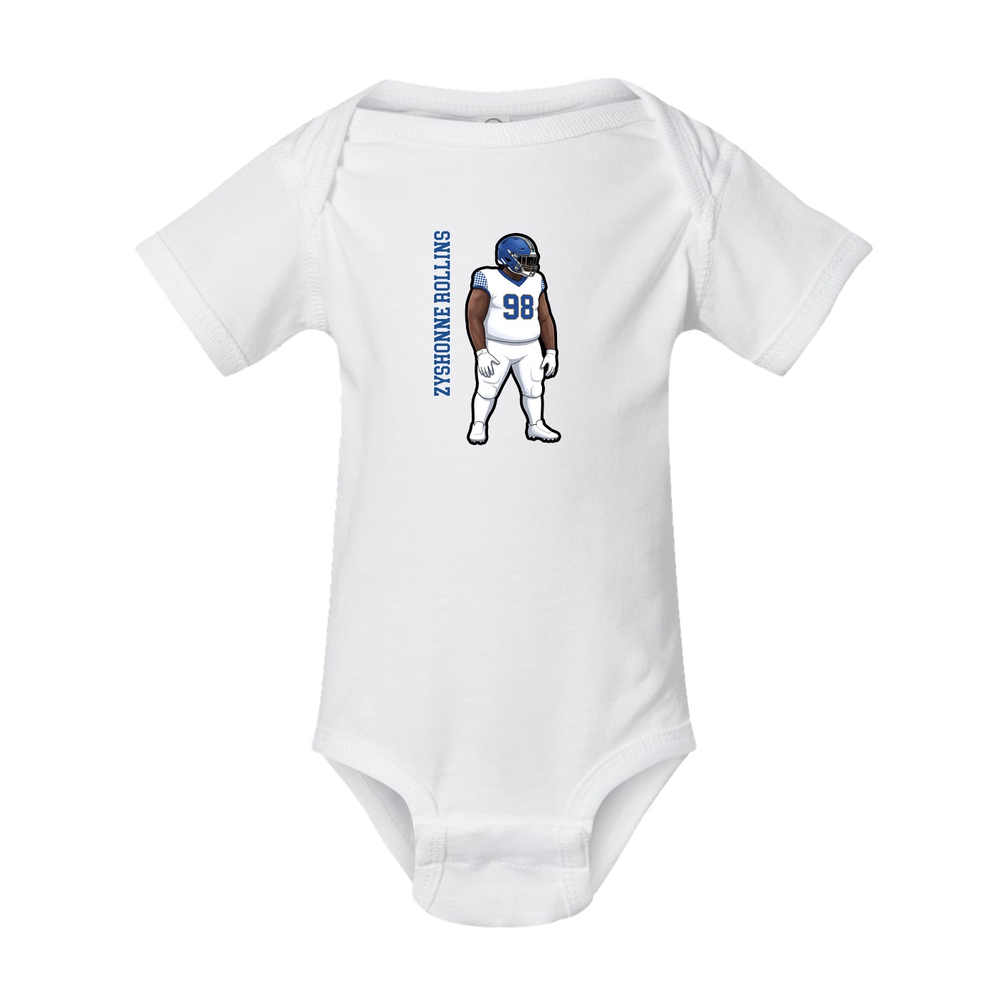 Baby Onesie — Name Vertical in White
