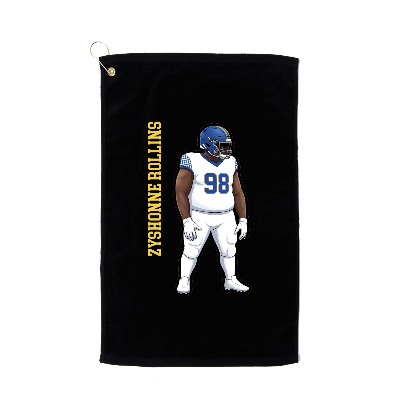 Golf Towel — Name Vertical in Black