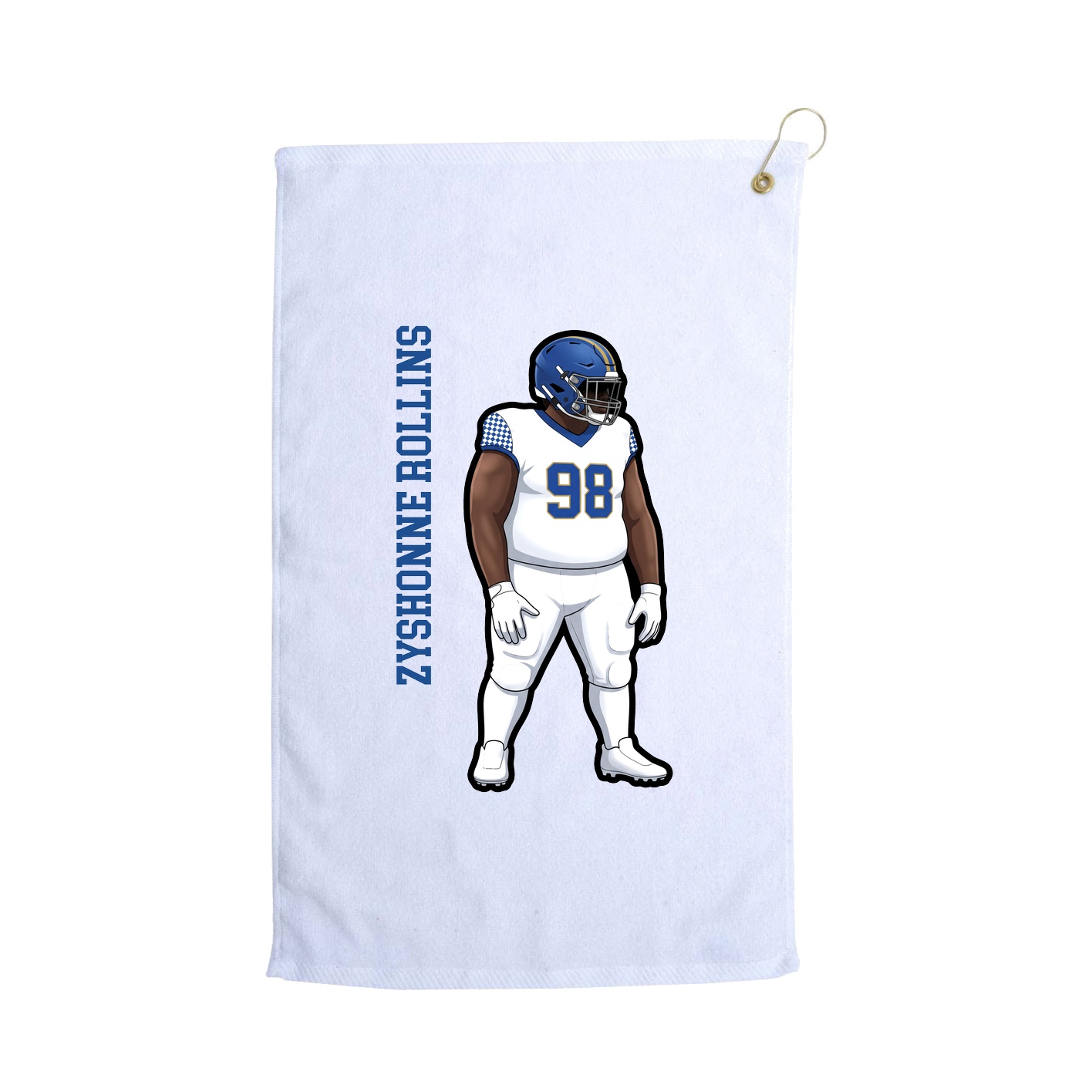 Golf Towel — Name Vertical in White