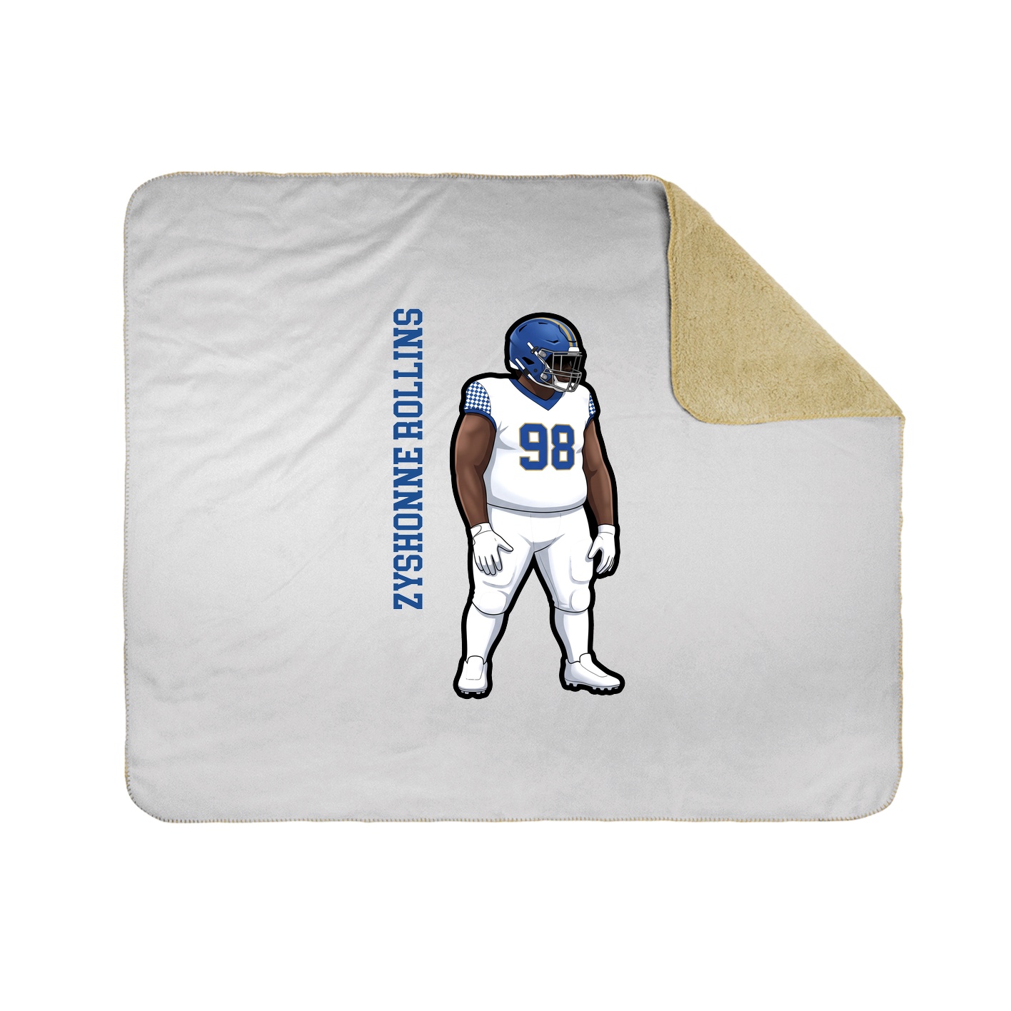 Throw Blanket — Name Vertical in White