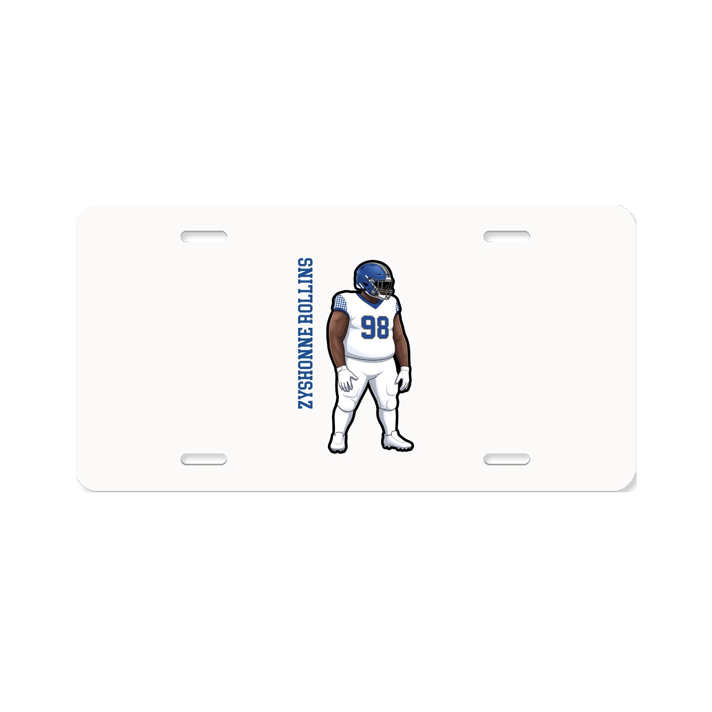 License Plate — Name Vertical in Classic