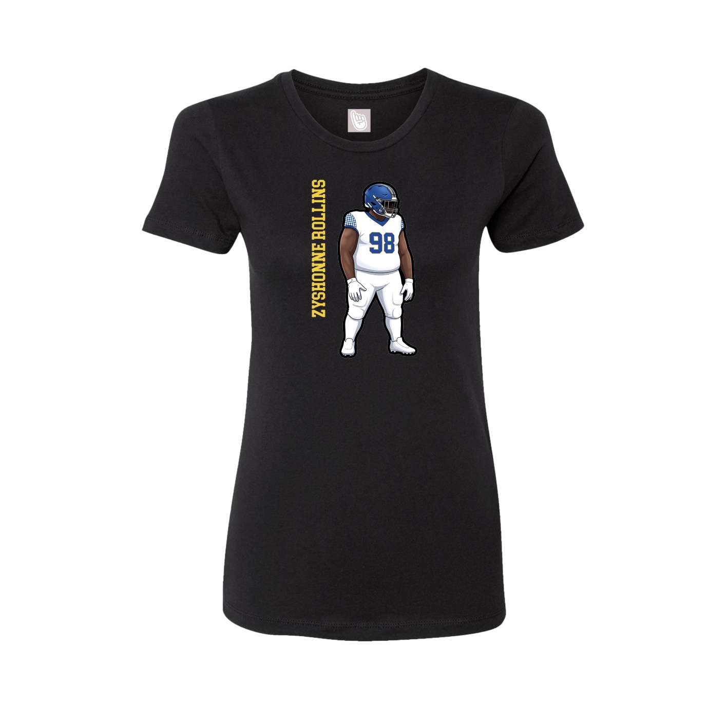 Fitted Women's Tee — Name Vertical in Black