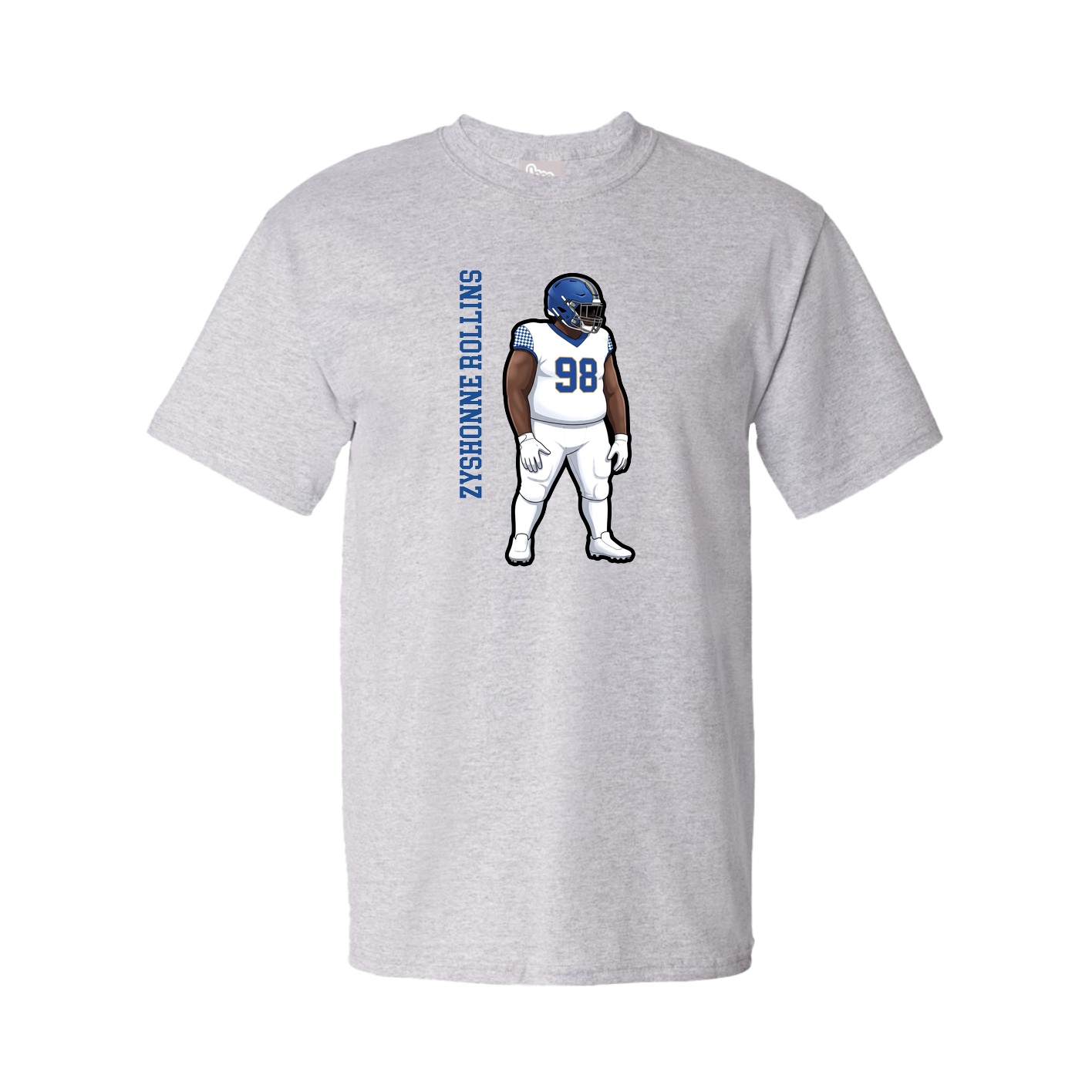Youth Tee — Name Vertical in Grey