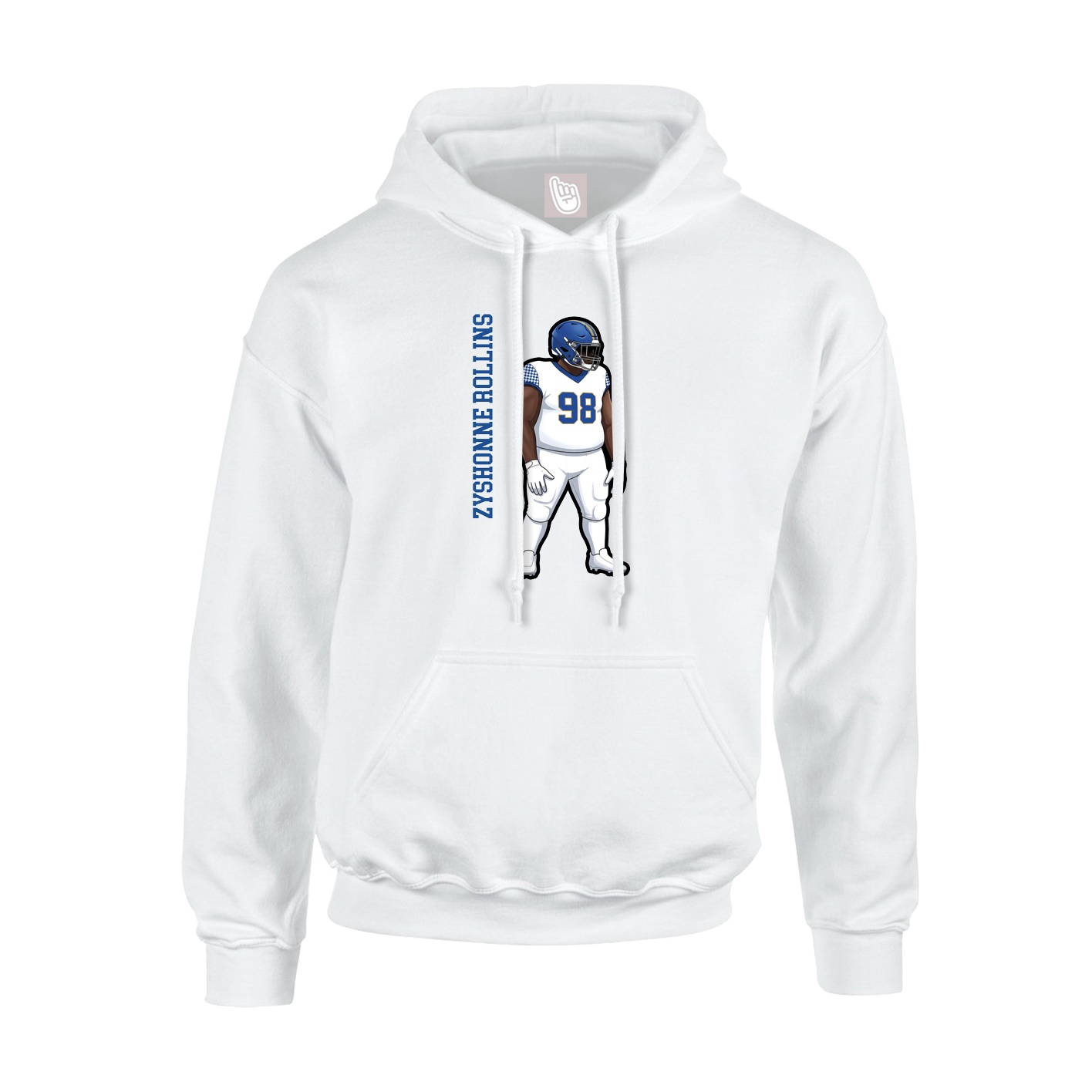 Hoodie — Name Vertical in White